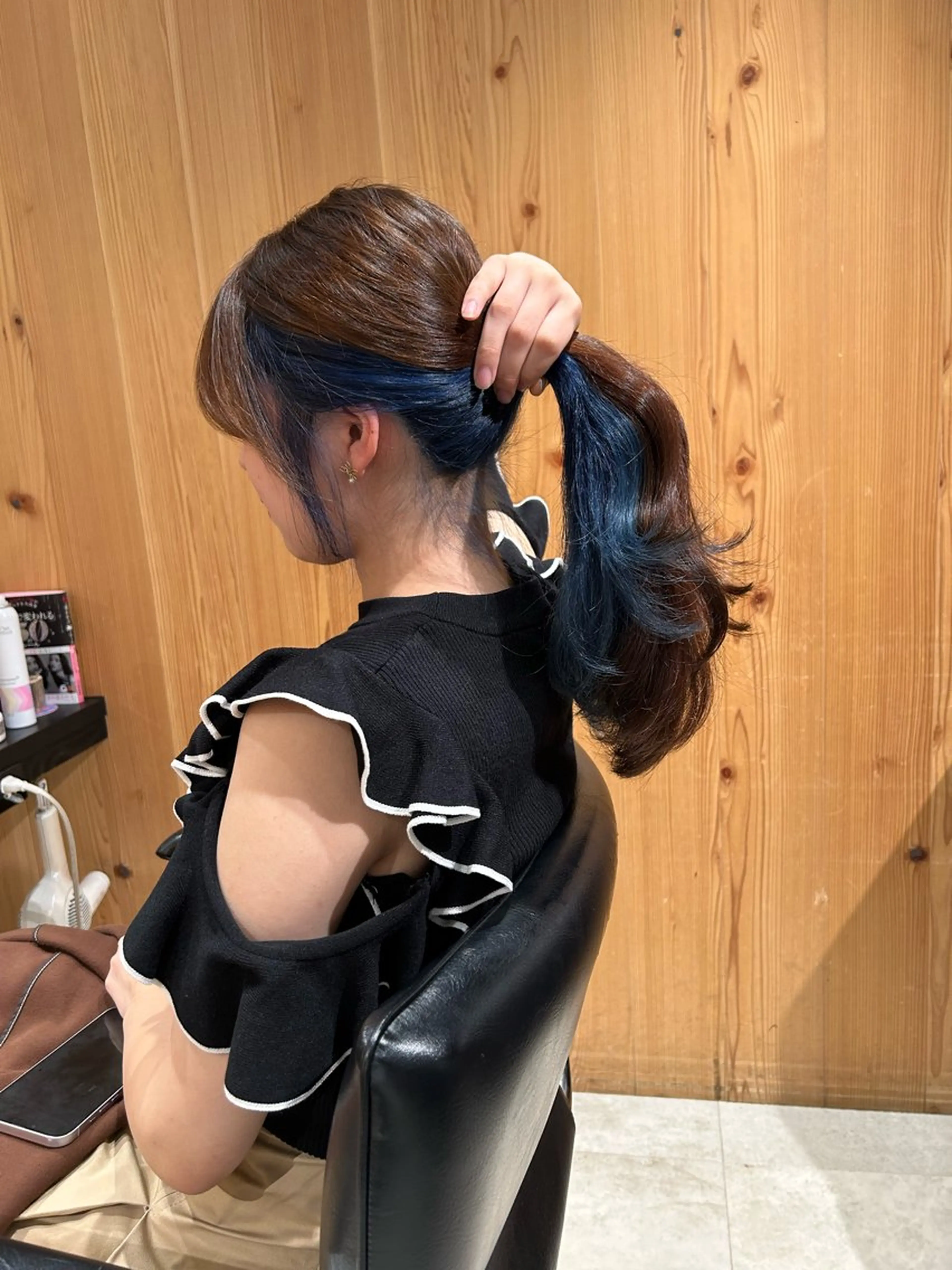 セミロング カラー ブルーカラー インナーカラー カット ヘアカラー トリートメント ヘッドスパ GO TODAY  SHAIRE  SALON   渋谷モディ所属・スキバサミを使わない カット🌼唯🌼のヘアスタイル
