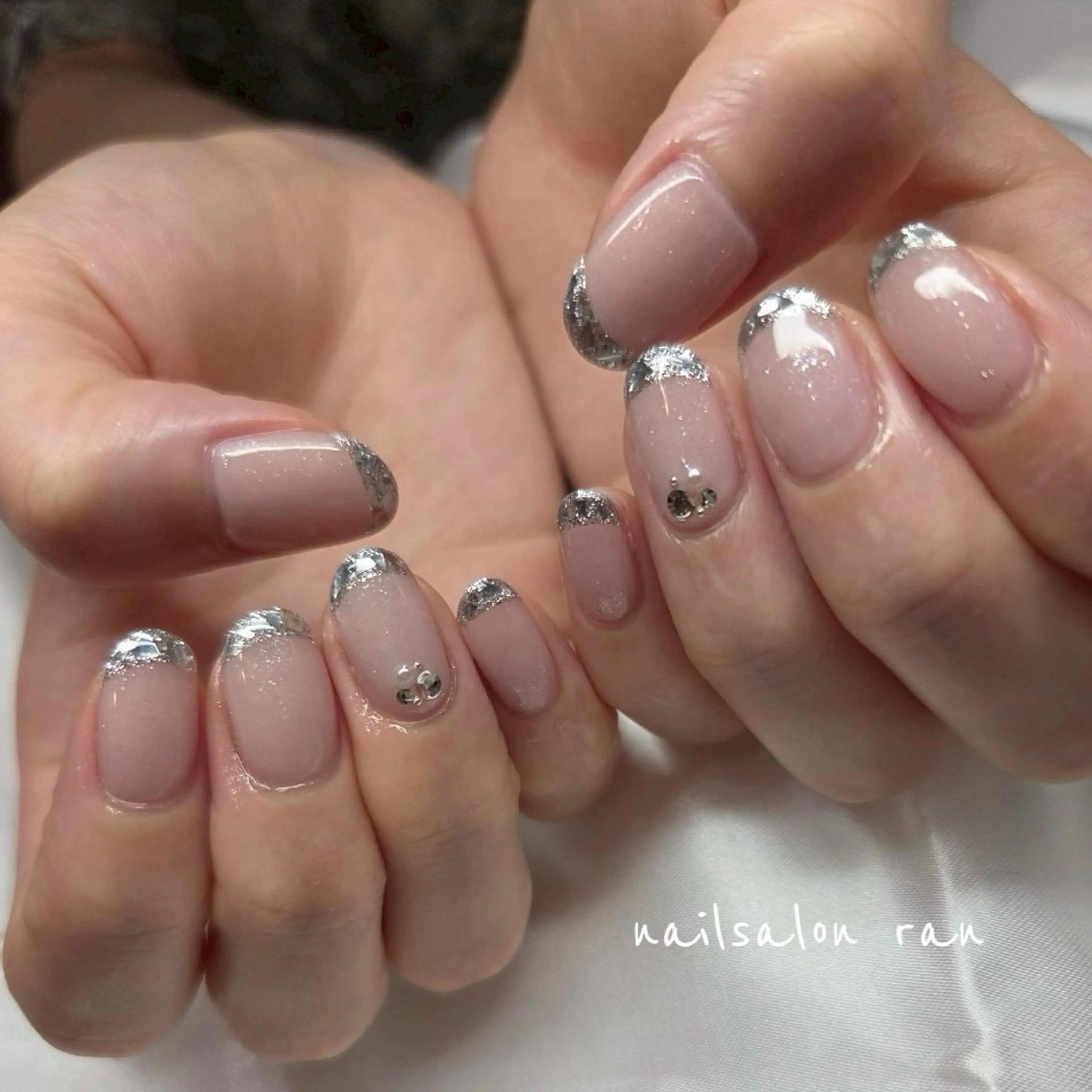 ネイル フレンチネイル ガラスフレンチ ハンドネイル ハンドケア nailsalon ranのネイルデザイン