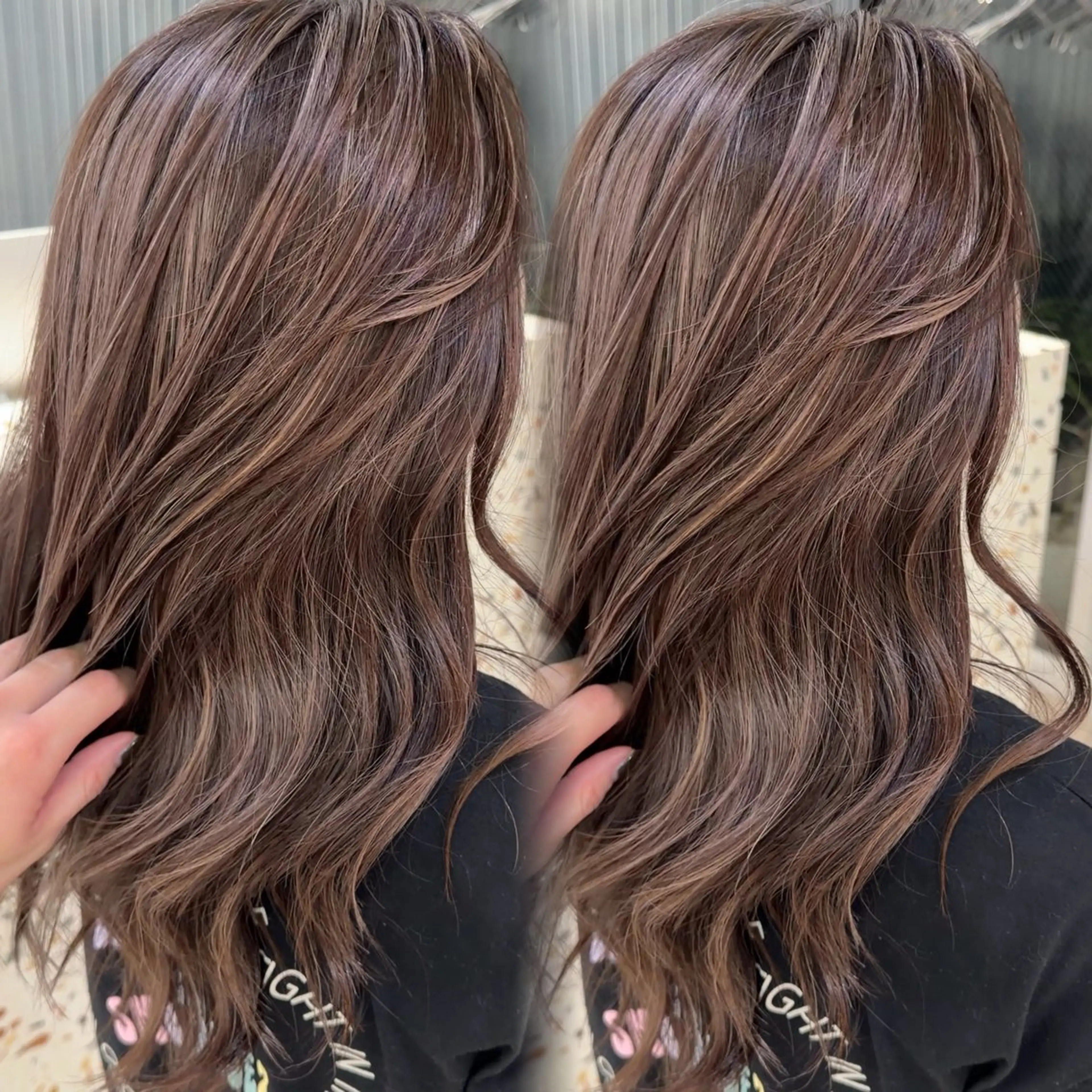 ロング カラー ベージュカラー ハイライトカラー ハイライト ヘアカラー トリートメント 表参道/ハイライト バレイヤージュのヘアスタイル