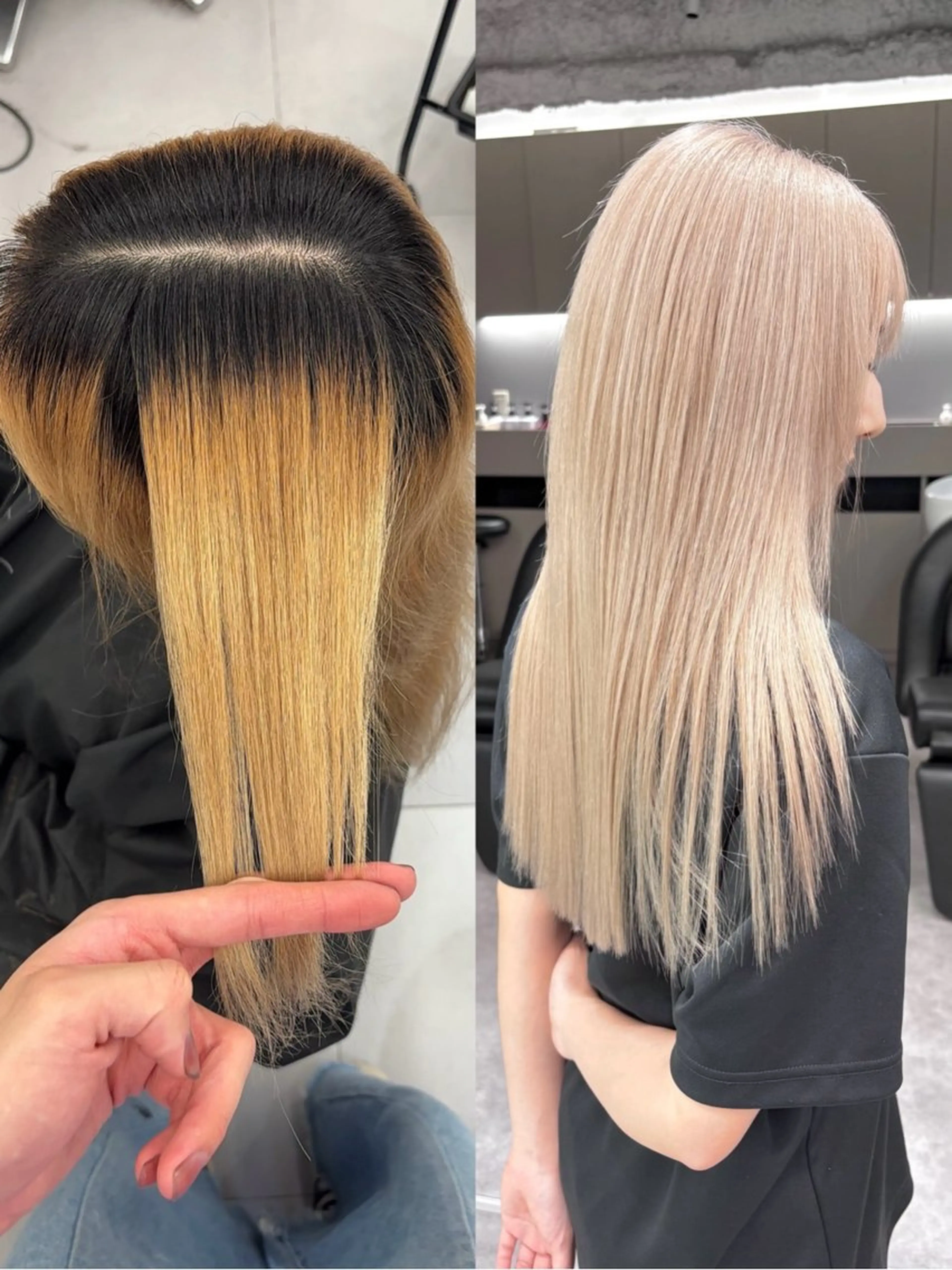 カラー ブリーチ ケアブリーチ ヘアカラー トリートメント ムラ修正ブリーチ 山田眞之介のヘアスタイル