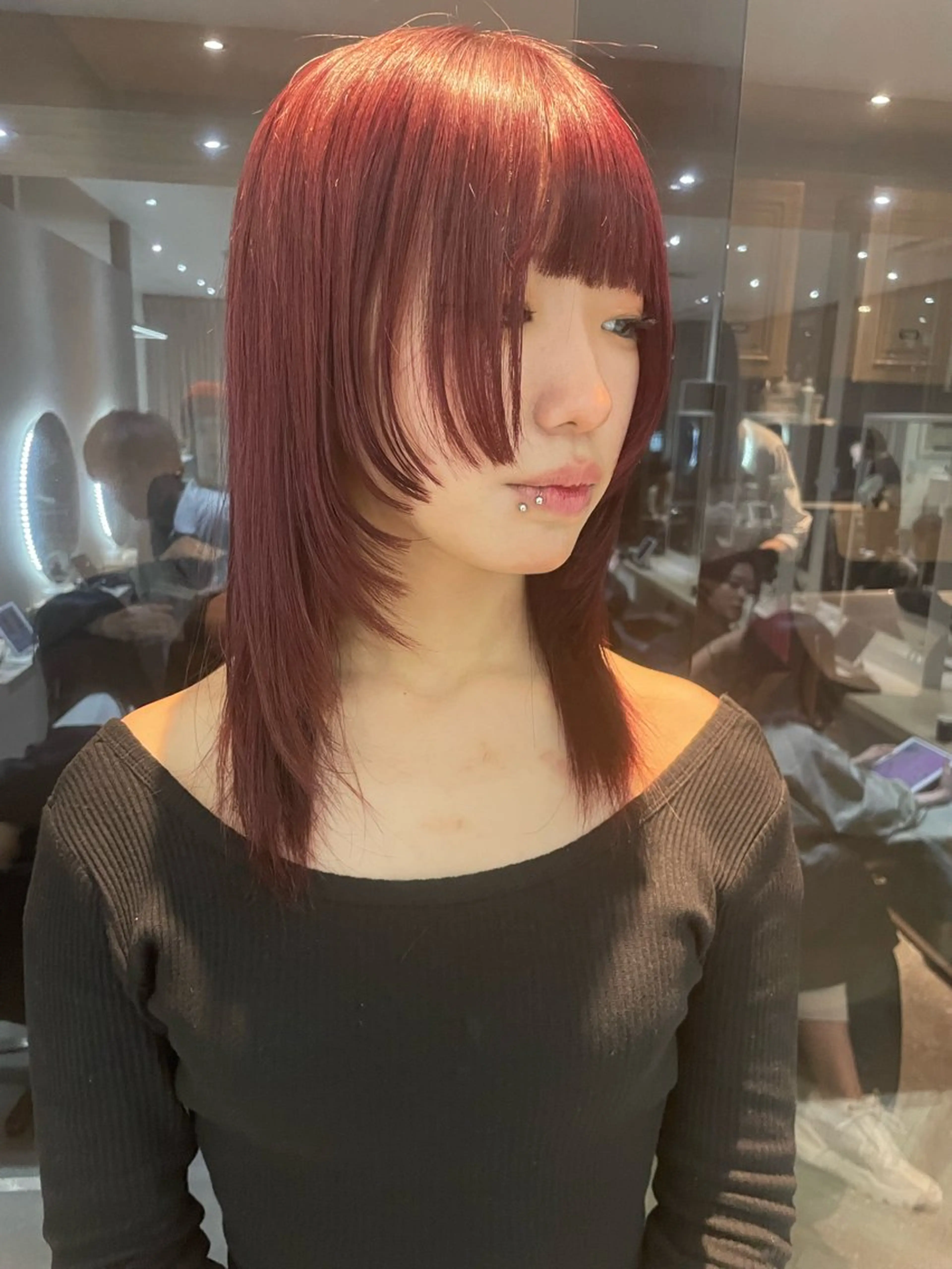 ミディアム カット ヘアカラー トリートメント Asumi 髪質改善/美髪/艶髪のヘアスタイル