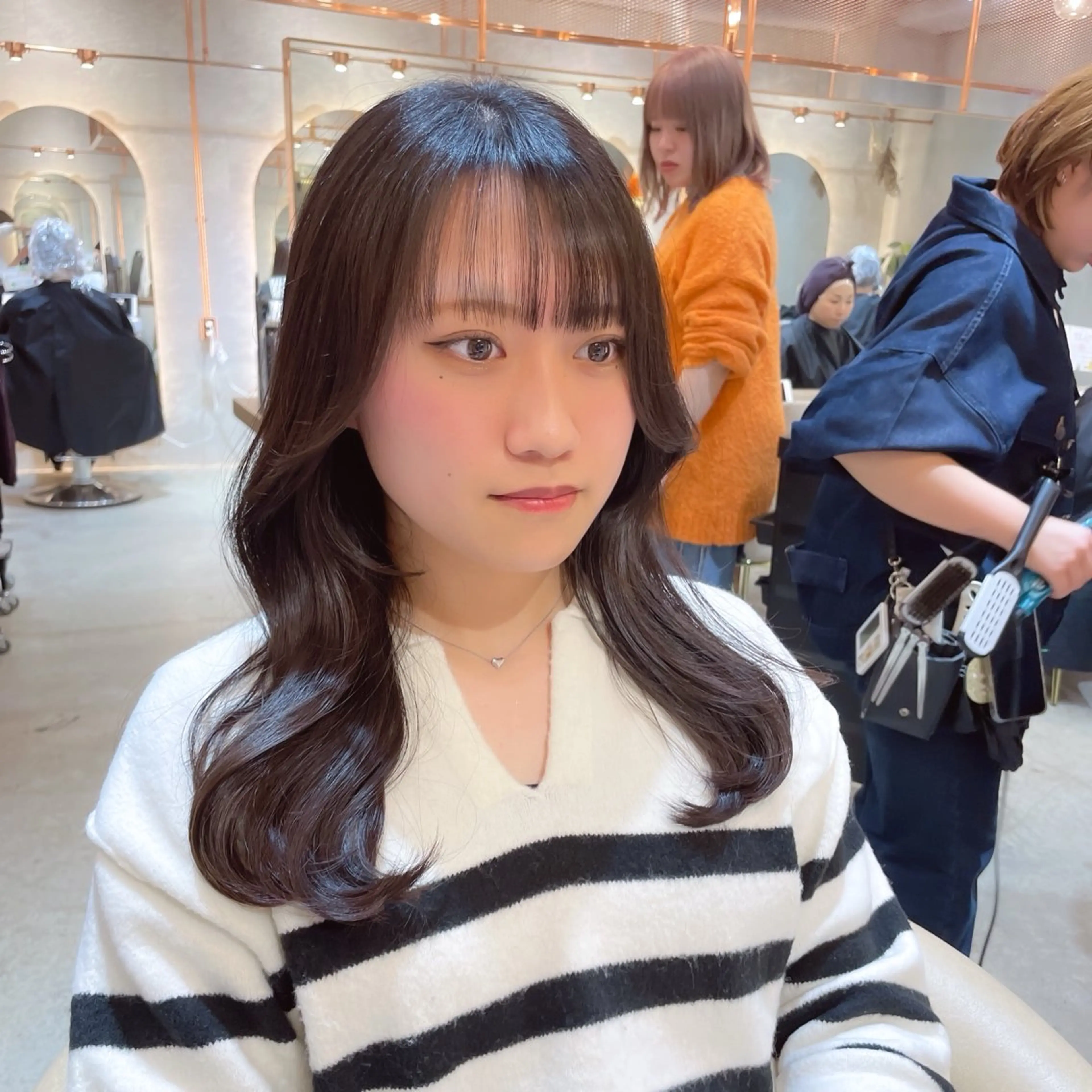 セミロング カラー カット ヘアカラー 縮毛矯正 トリートメント レイヤー/韓国ヘア 縮毛矯正🫧鈴木颯のヘアスタイル