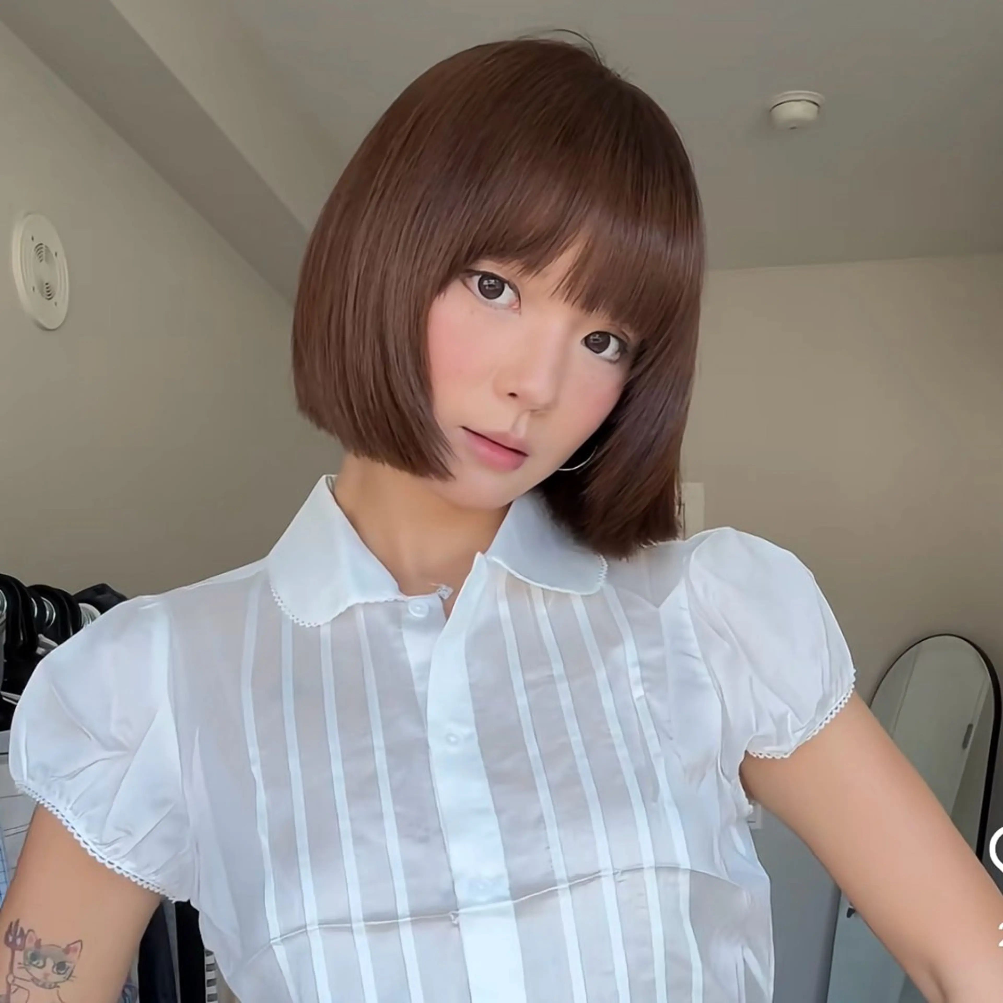 ショート カラー ヘアアレンジ ボブ yoko/レイヤー /小顔ボブ／艶カラーのヘアスタイル