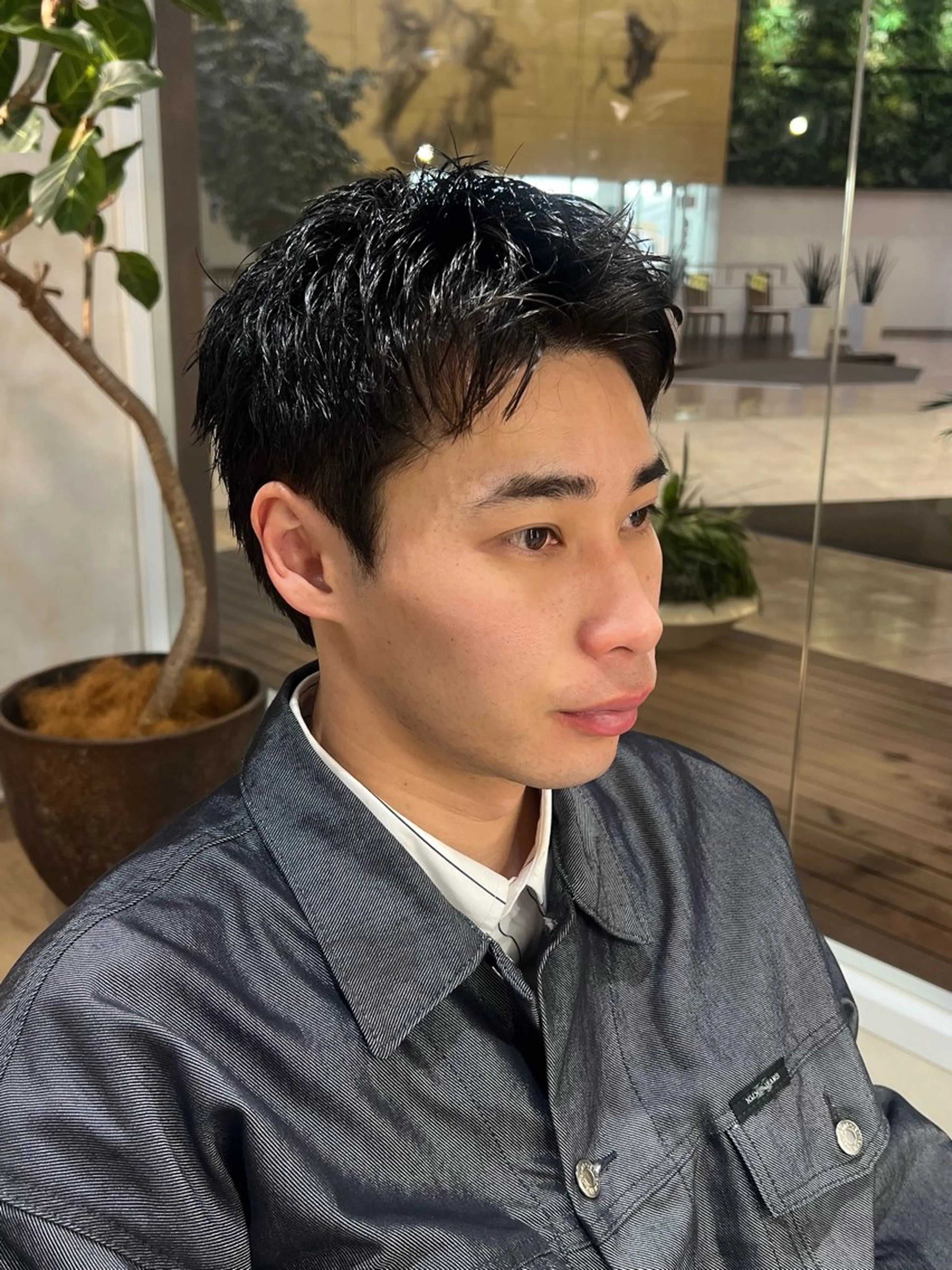 ショート パーマ メンズ カット パーマ unopulir Vamos店所属・梅田茶屋町メンズ 専門美容師 山元一平のヘアスタイル