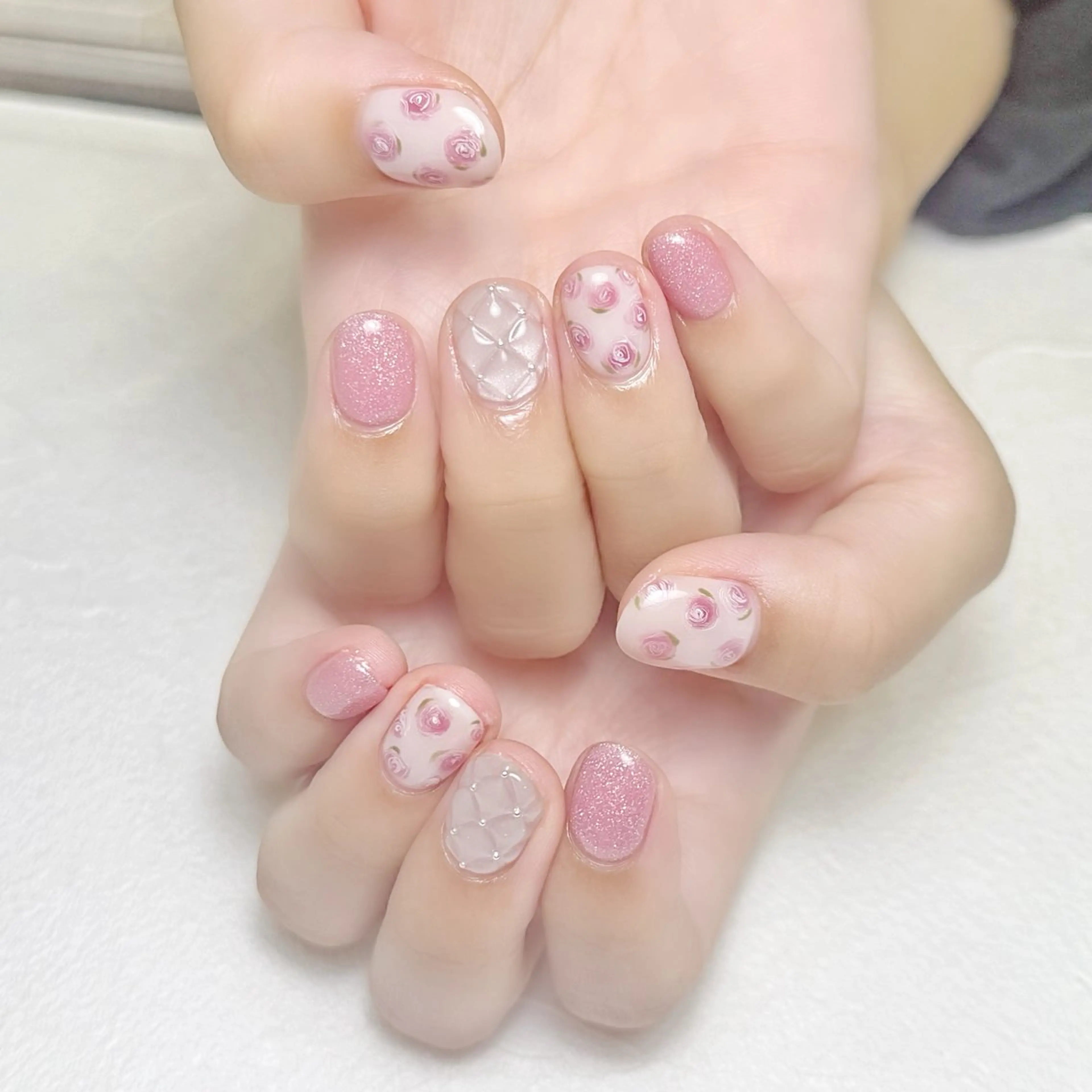 ネイル マグネットネイル ピンク rouse nail RISATOのネイルデザイン