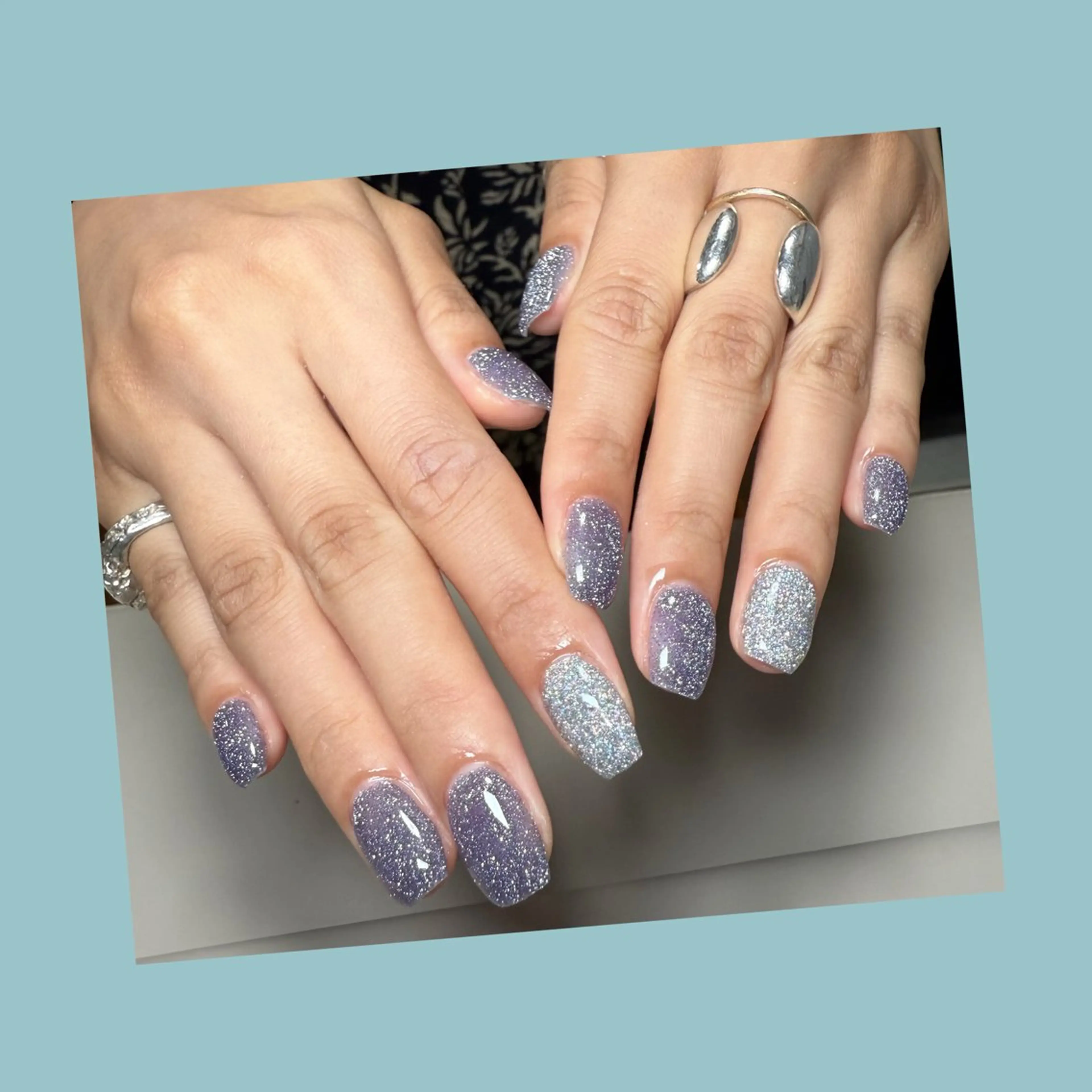 【ラメワンカラー】❣️新規のお客様オフ無料❣️美爪フォルム付きの写真