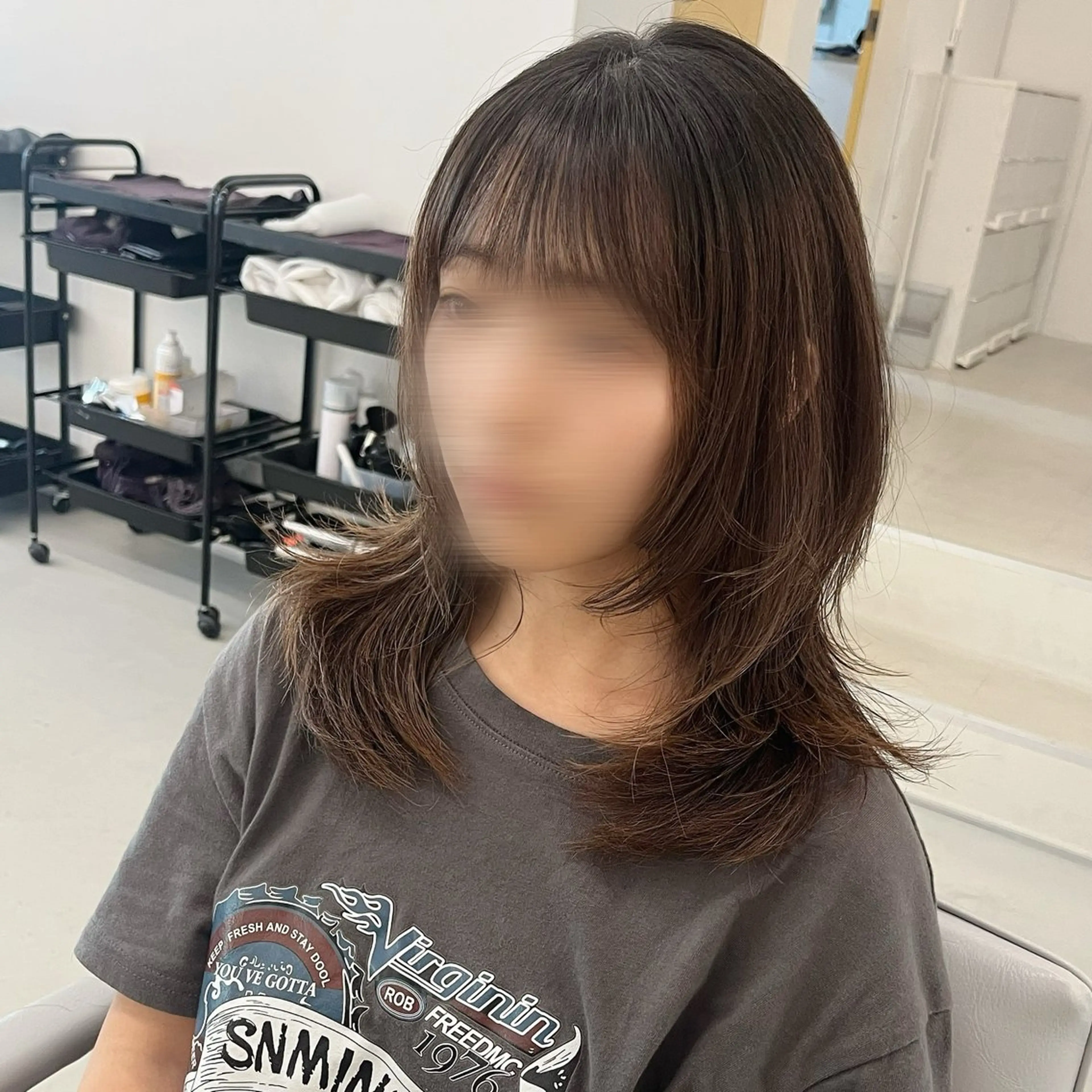 セミロング ハッシュカット 韓国風ヘア レイヤー/ショート 遠藤光輝のヘアスタイル