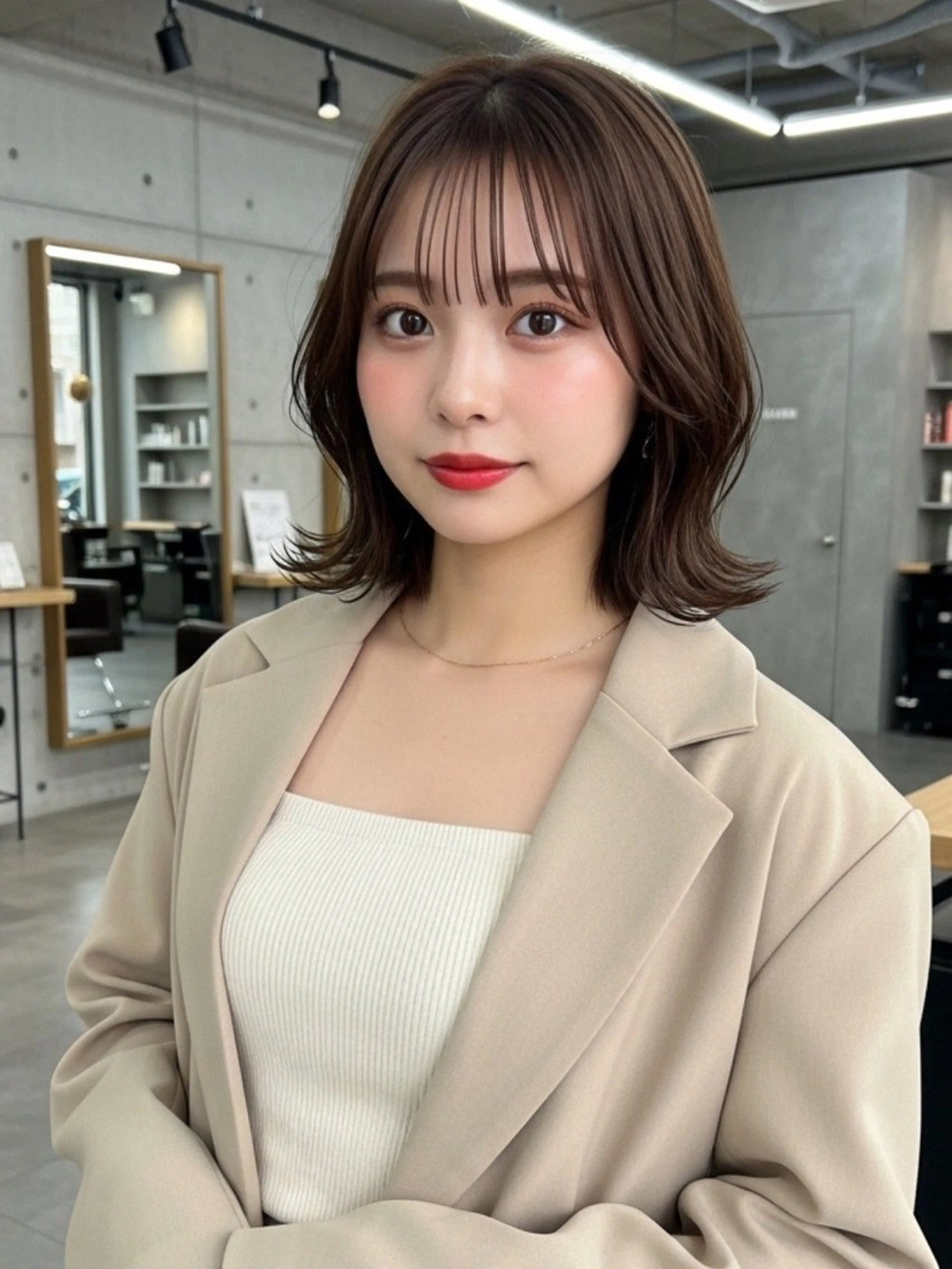 ミディアム 似合わせボブ✖️ 韓国レイヤー✨小関のヘアスタイル