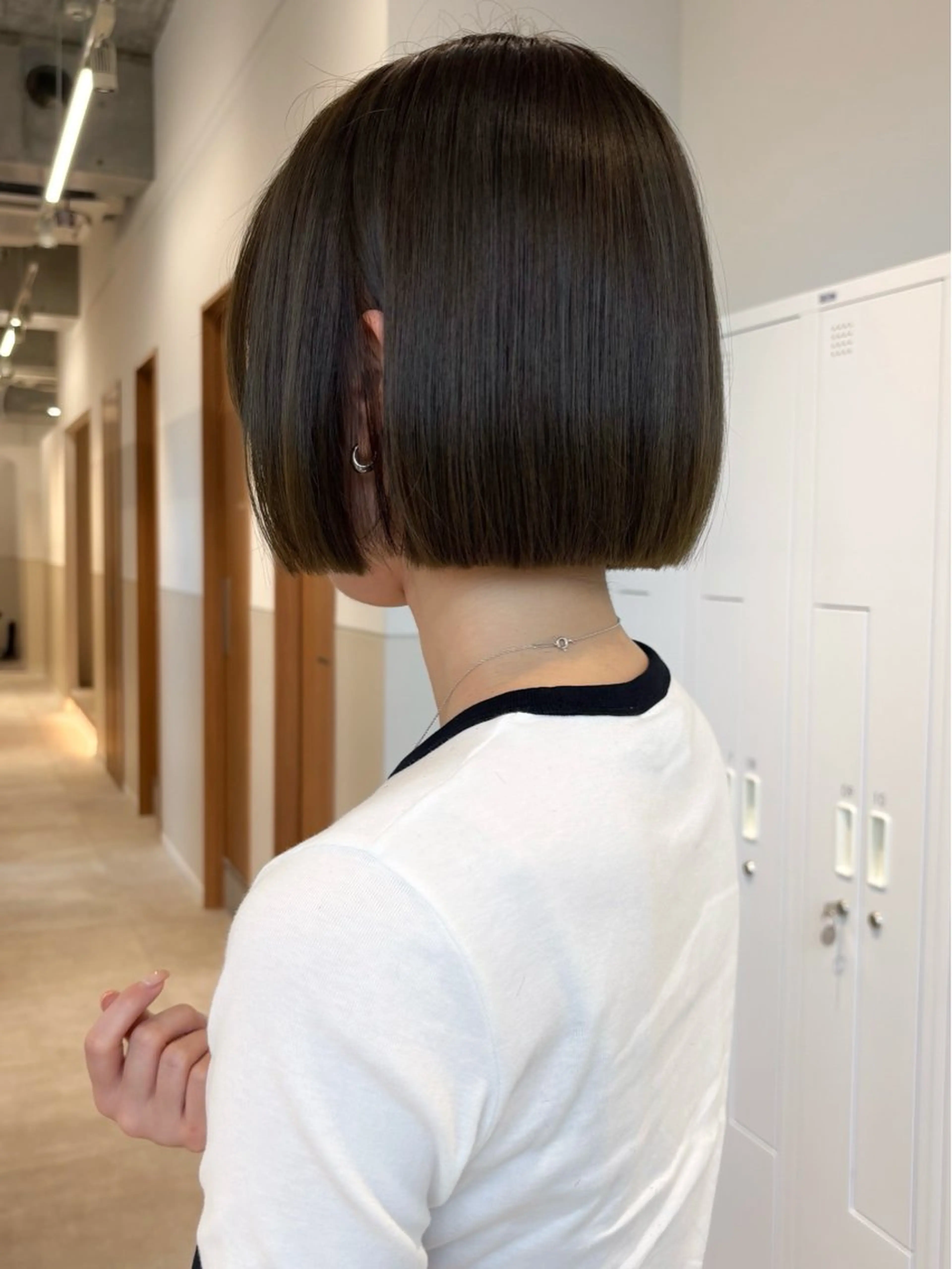 ミディアム カラー オリーブカラー ボブ Matsuzaki Kurumiのヘアスタイル