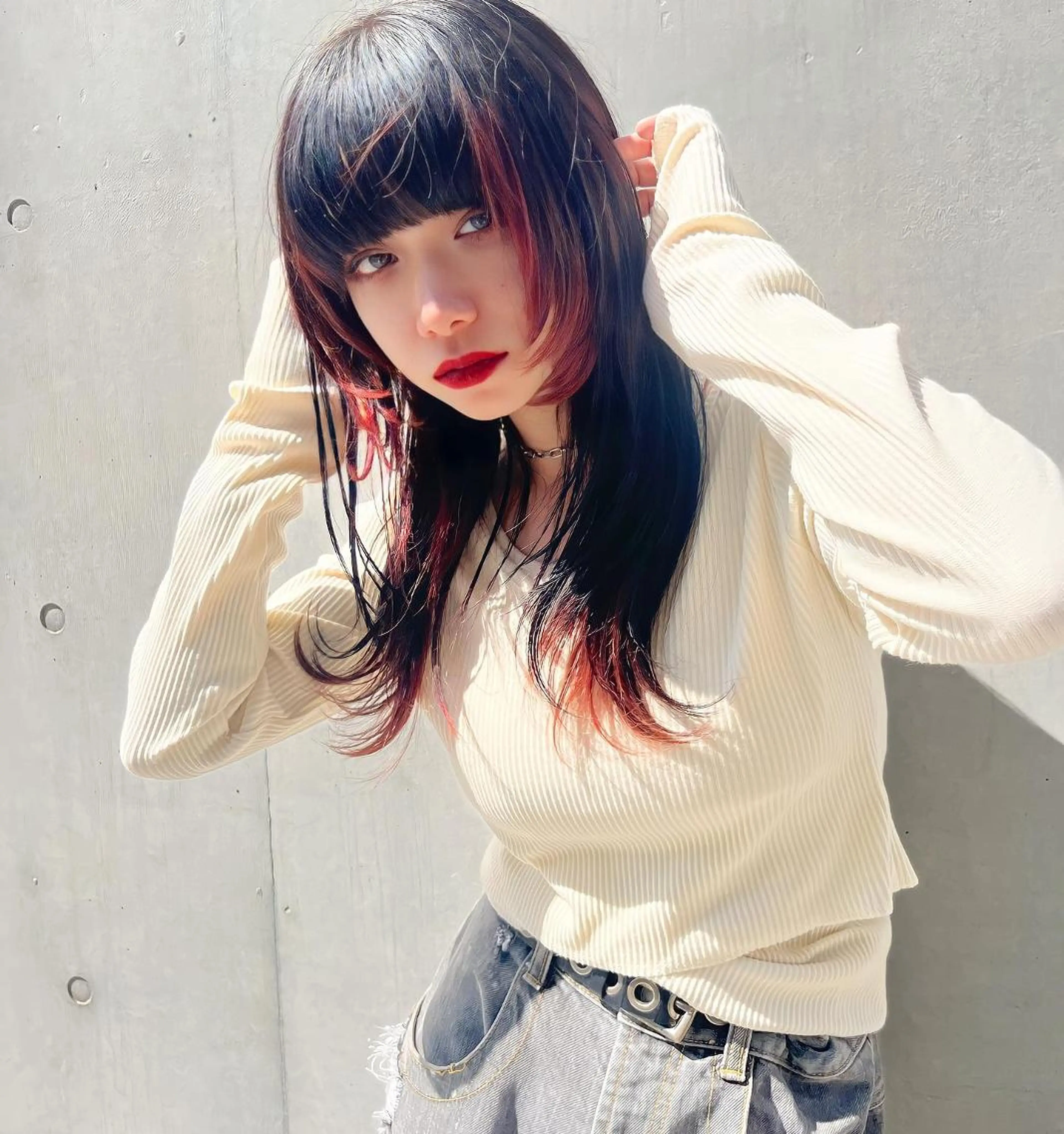 お出かけ前に前髪カット◎簡単スタイリング付きの写真