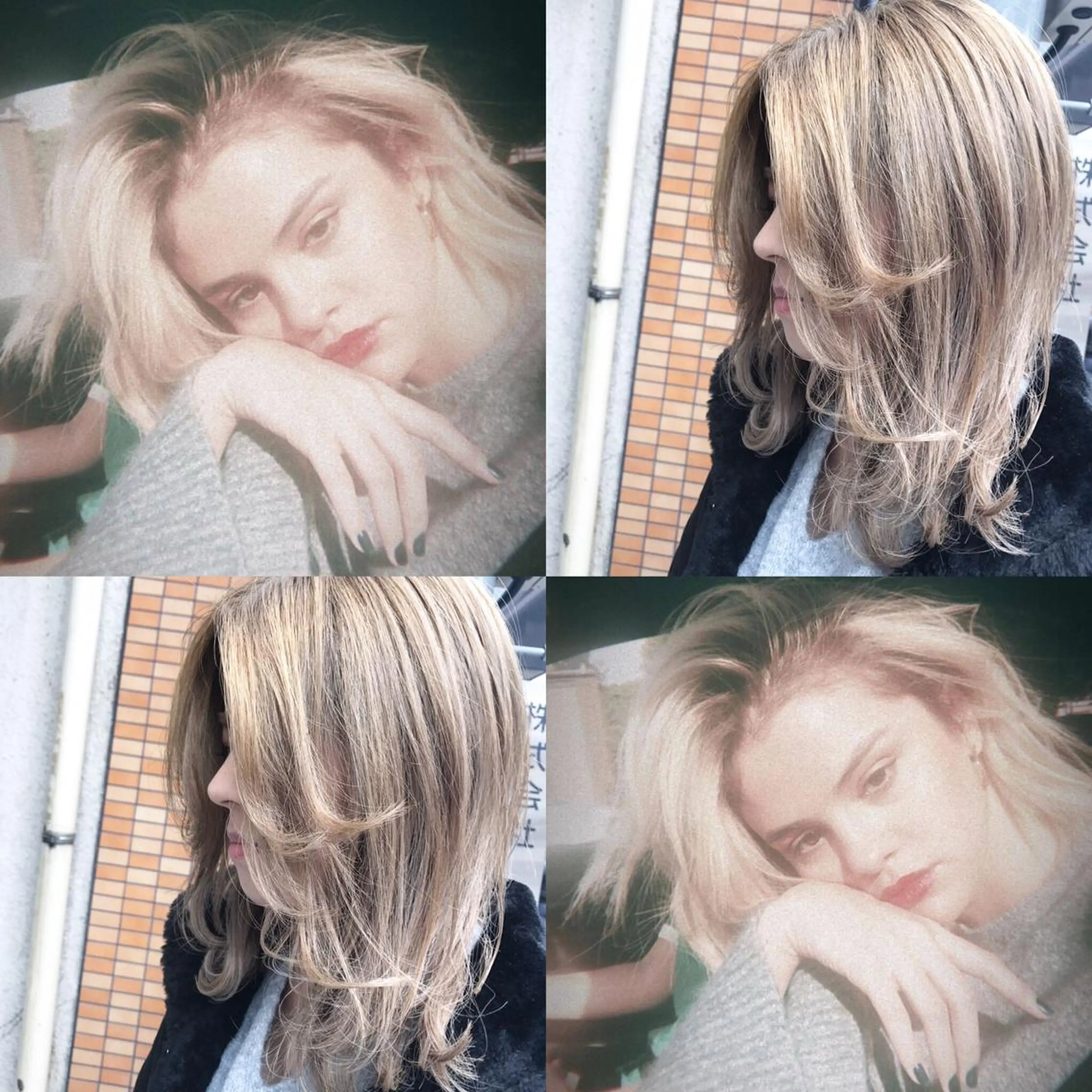 ミディアム カラー ヘアアレンジ ブロンド ヘアカラー トリートメント BANK'S hair所属・💐ケラチン 髪質改善寺坂雄飛💐のヘアスタイル