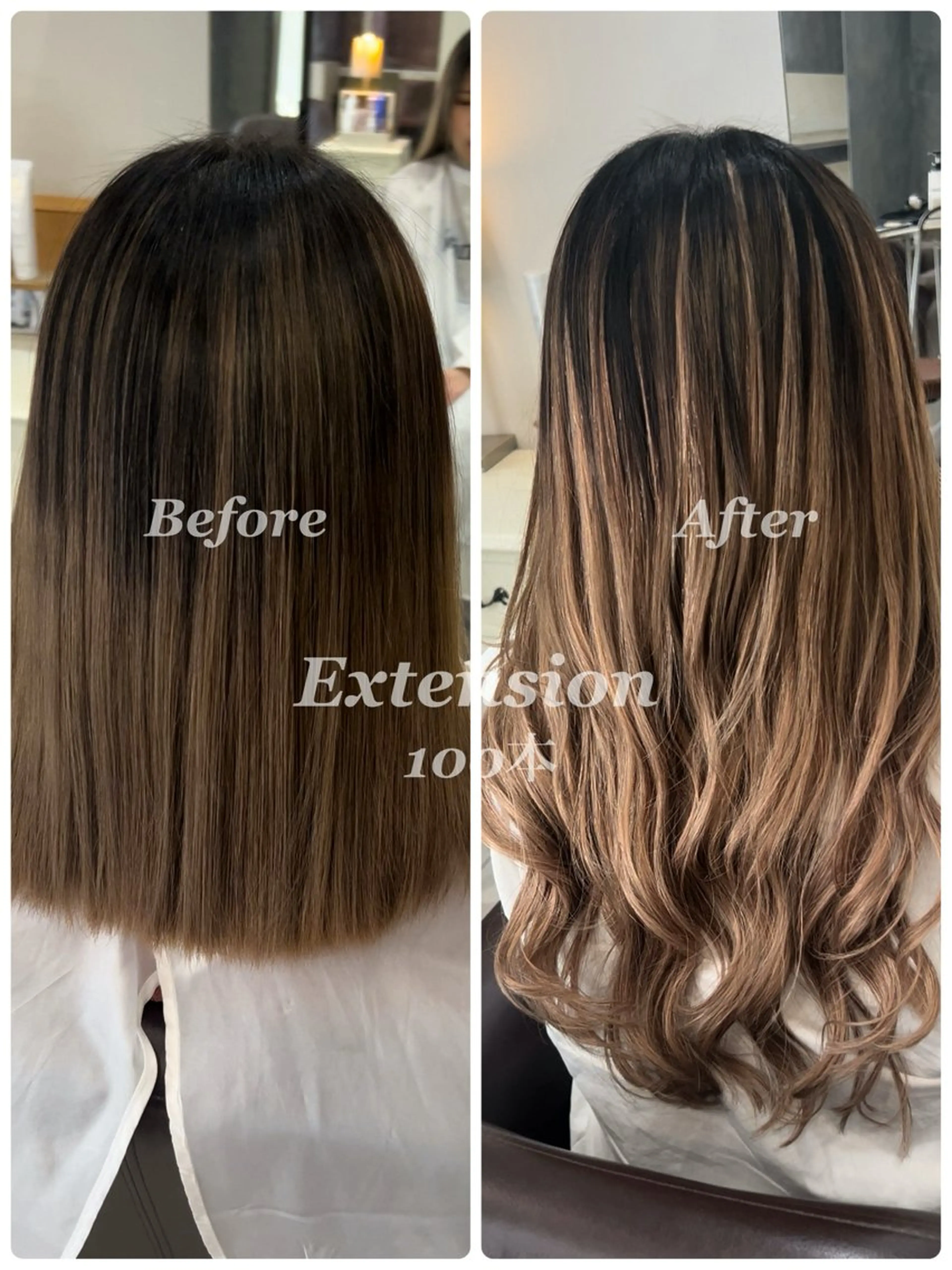 ロング シールエクステ エクステ レイヤーカット エクステ 艶カラー＆エクステ/ 藤原リックのヘアスタイル