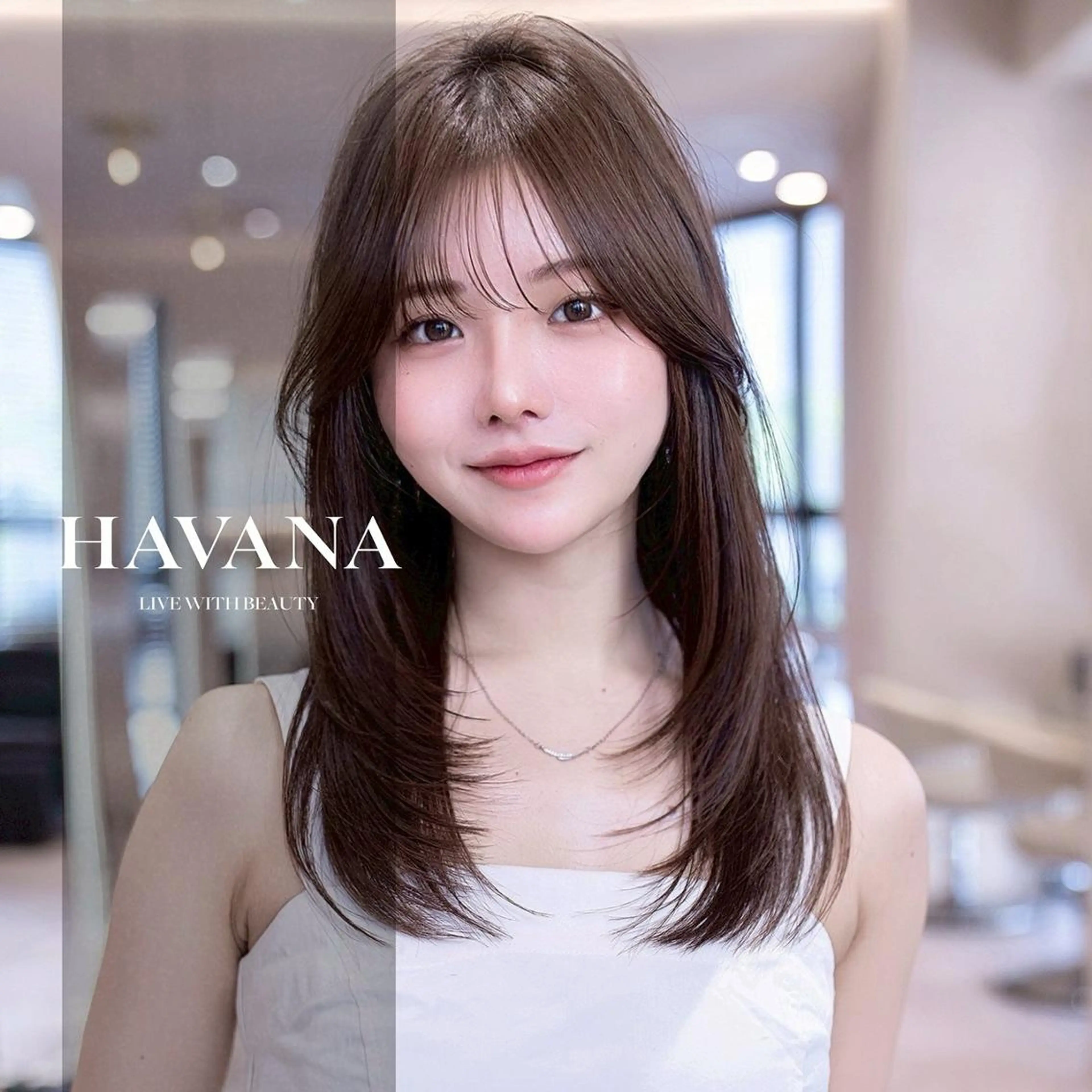 ミディアム カラー ヘアカラー トリートメント １HAVANA.渋谷 【レイヤー/韓国】のヘアスタイル