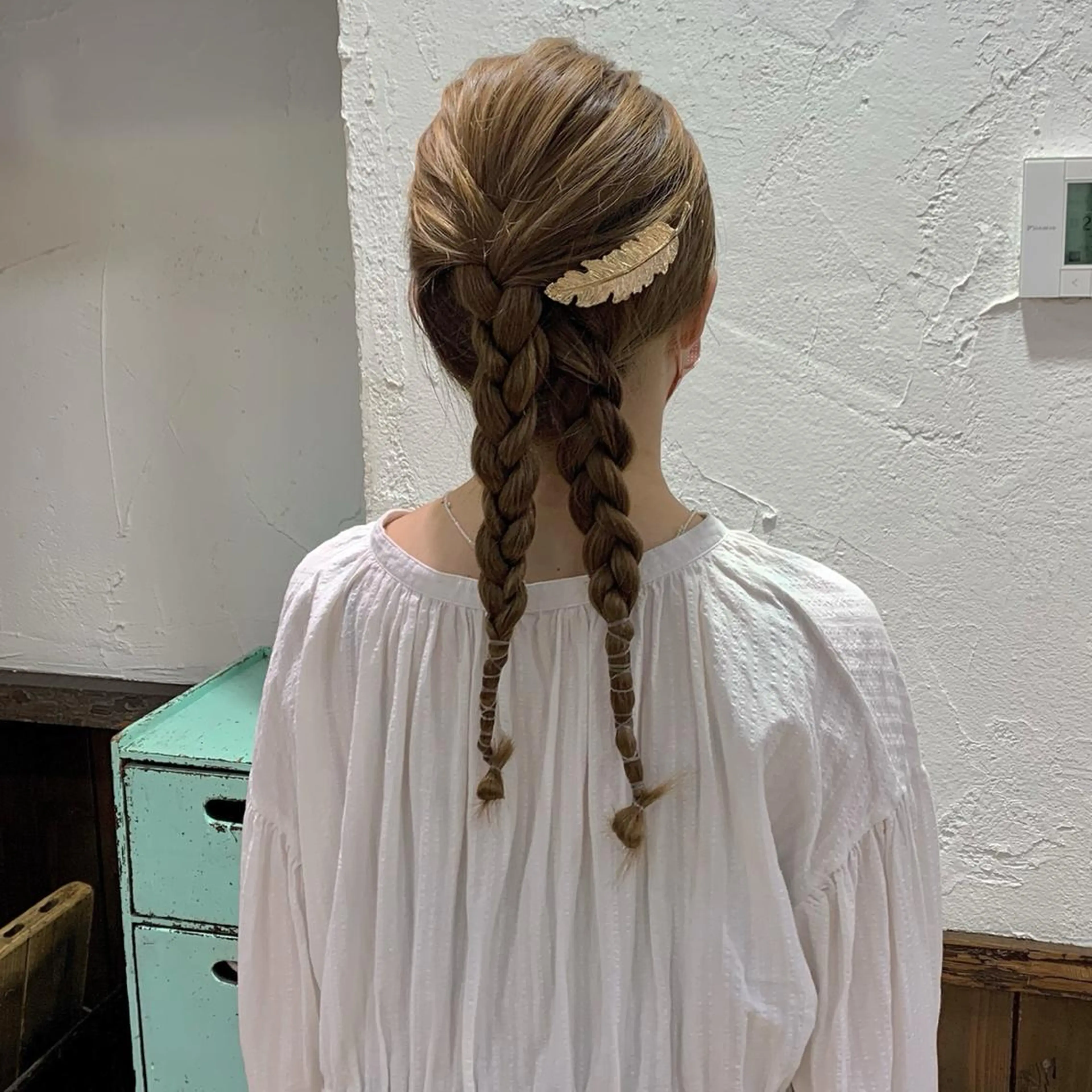 ロング ヘアアレンジ 三つ編み Door代官山所属・詩織/パーマ /代官山のヘアスタイル