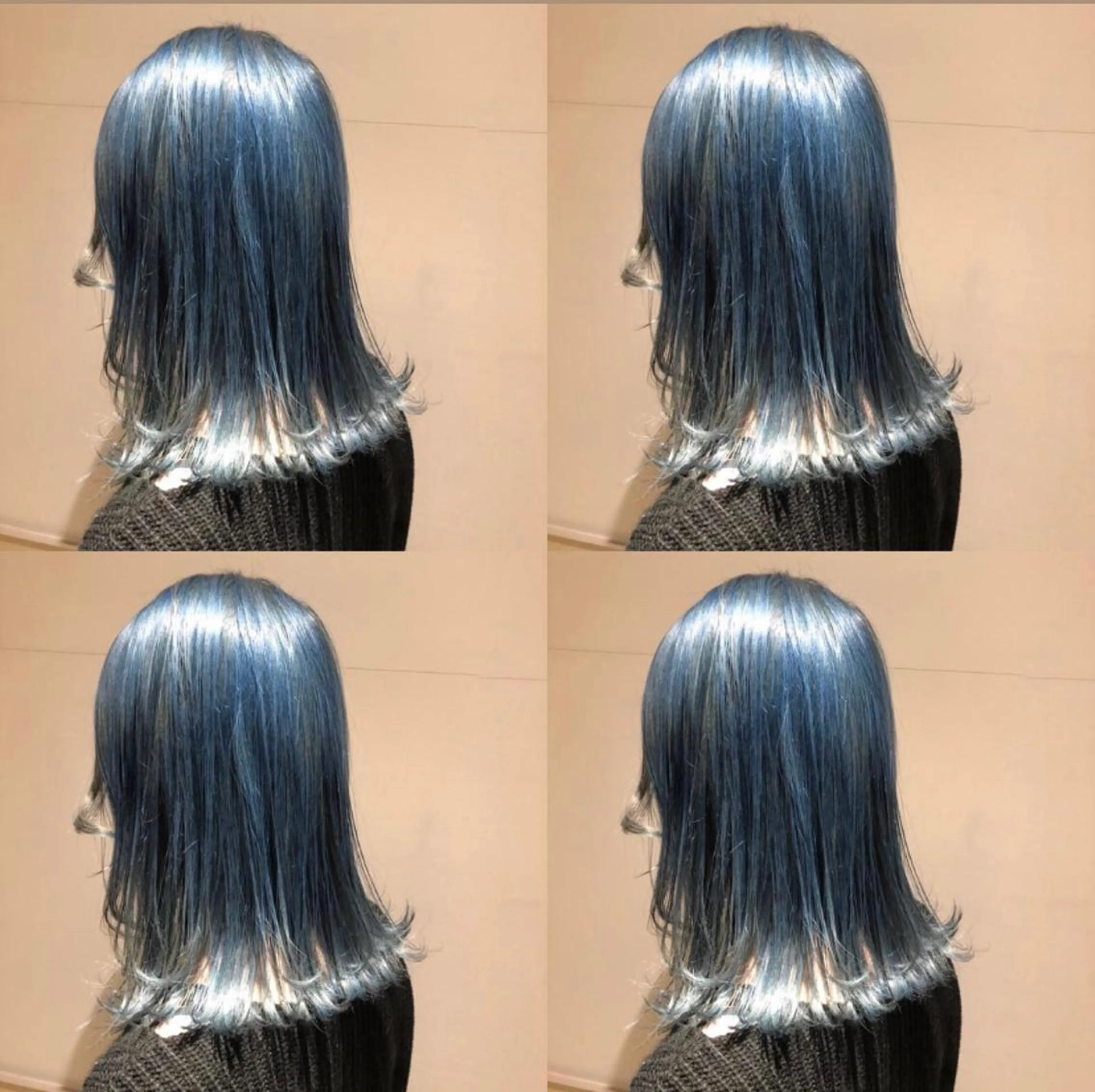 セミロング カラー 黒髪 ブルーカラー ブルーブラック レイヤー×髪質改善 マネージャー安藤光司のヘアスタイル