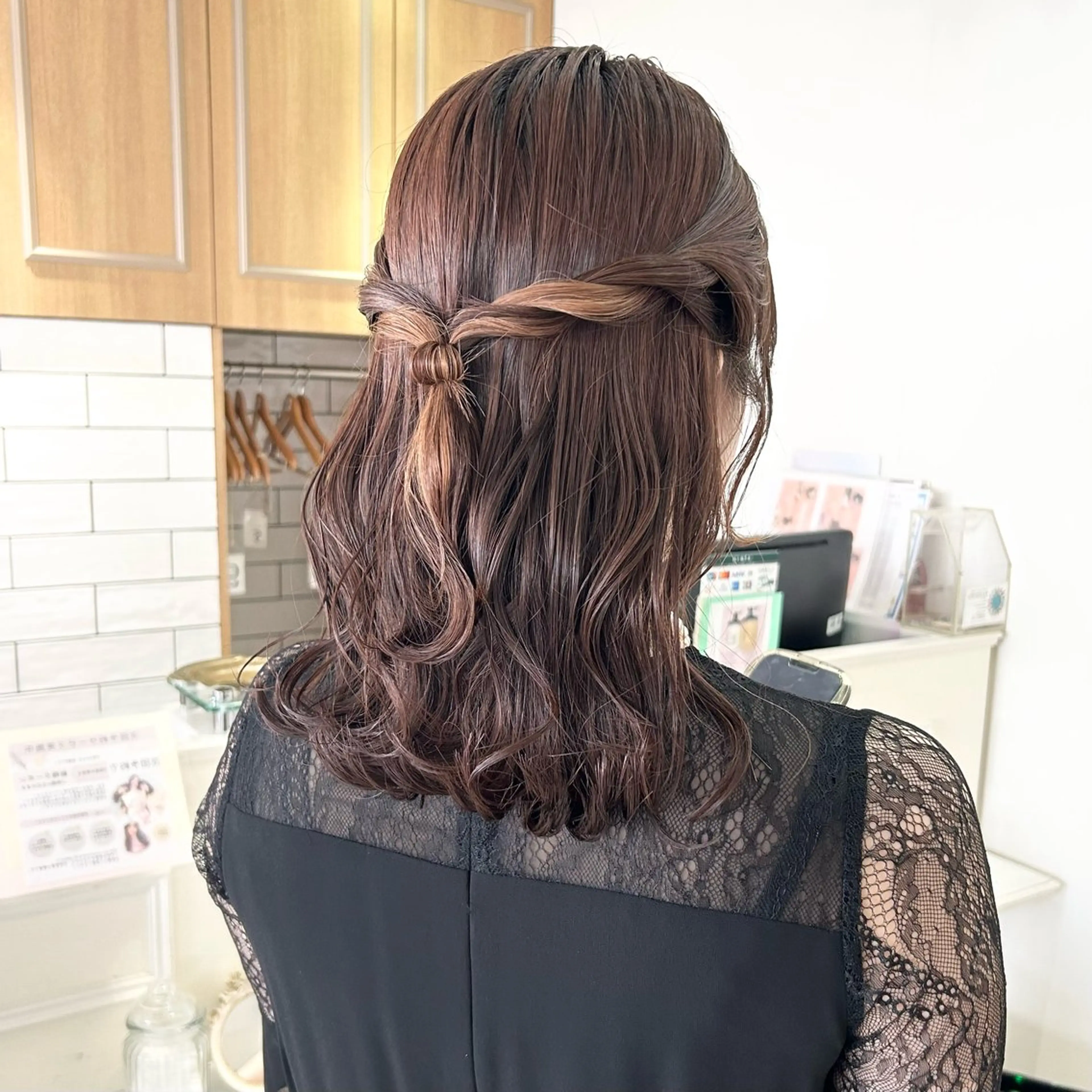 セミロング カラー ヘアアレンジ ヘアセット 吉水 彩乃 /ボブ/透明感カラーのヘアスタイル