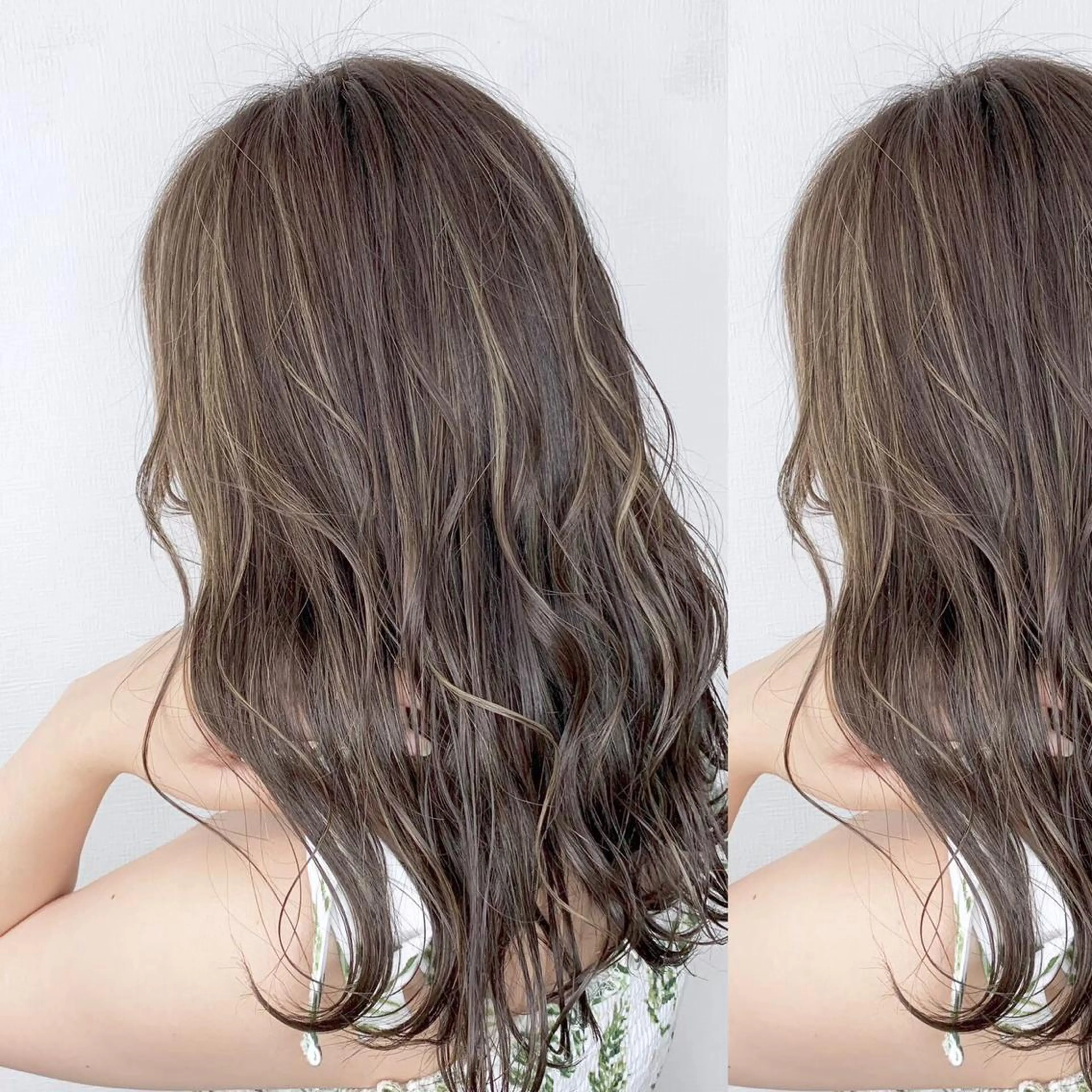 ミディアム カラー JuNブリーチに 縮毛矯正するプロのヘアスタイル