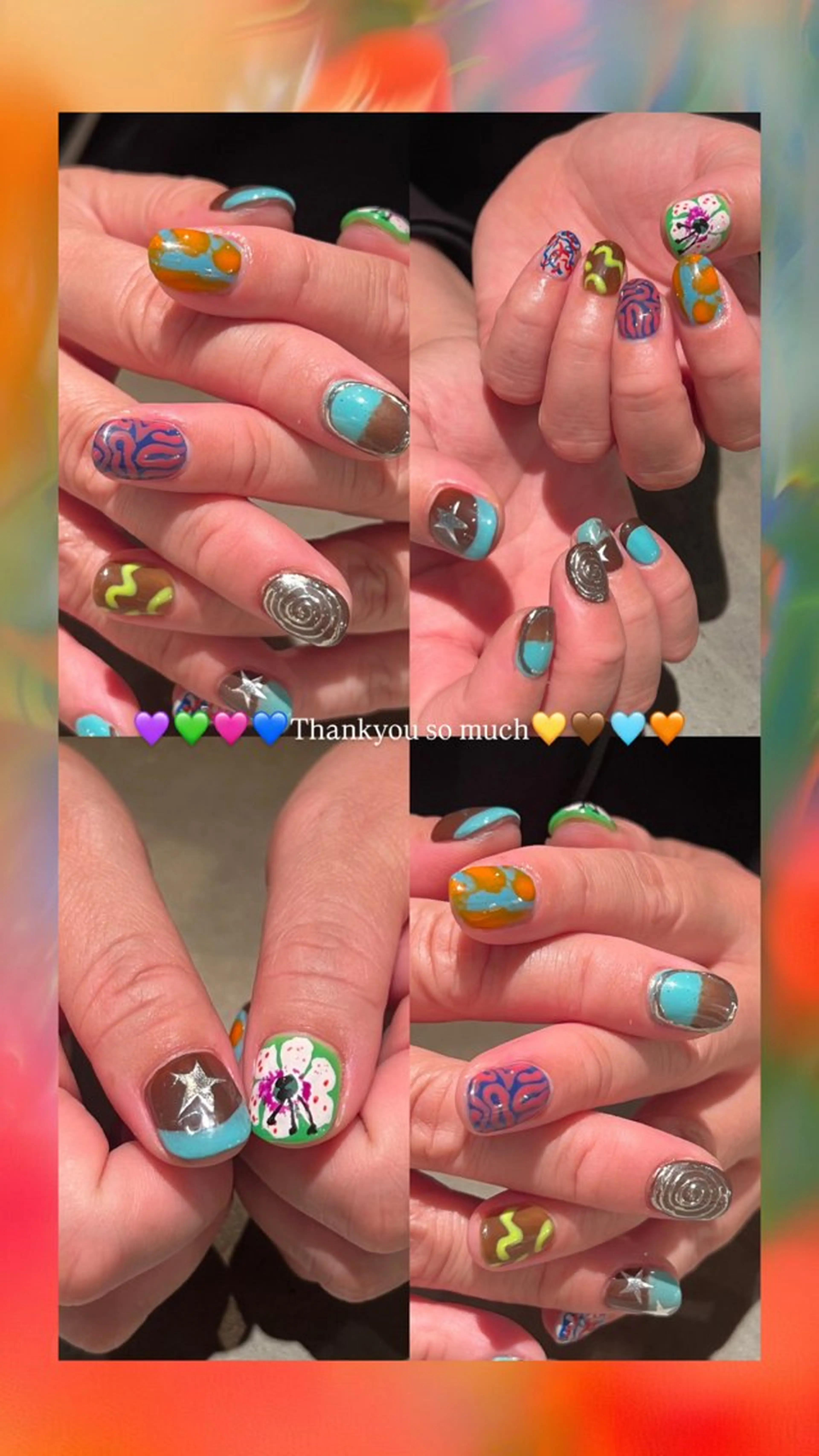 ネイル アートネイル ミラーネイル シンプルネイル ハンドネイル ウエチ ノリカ🐸のネイルデザイン