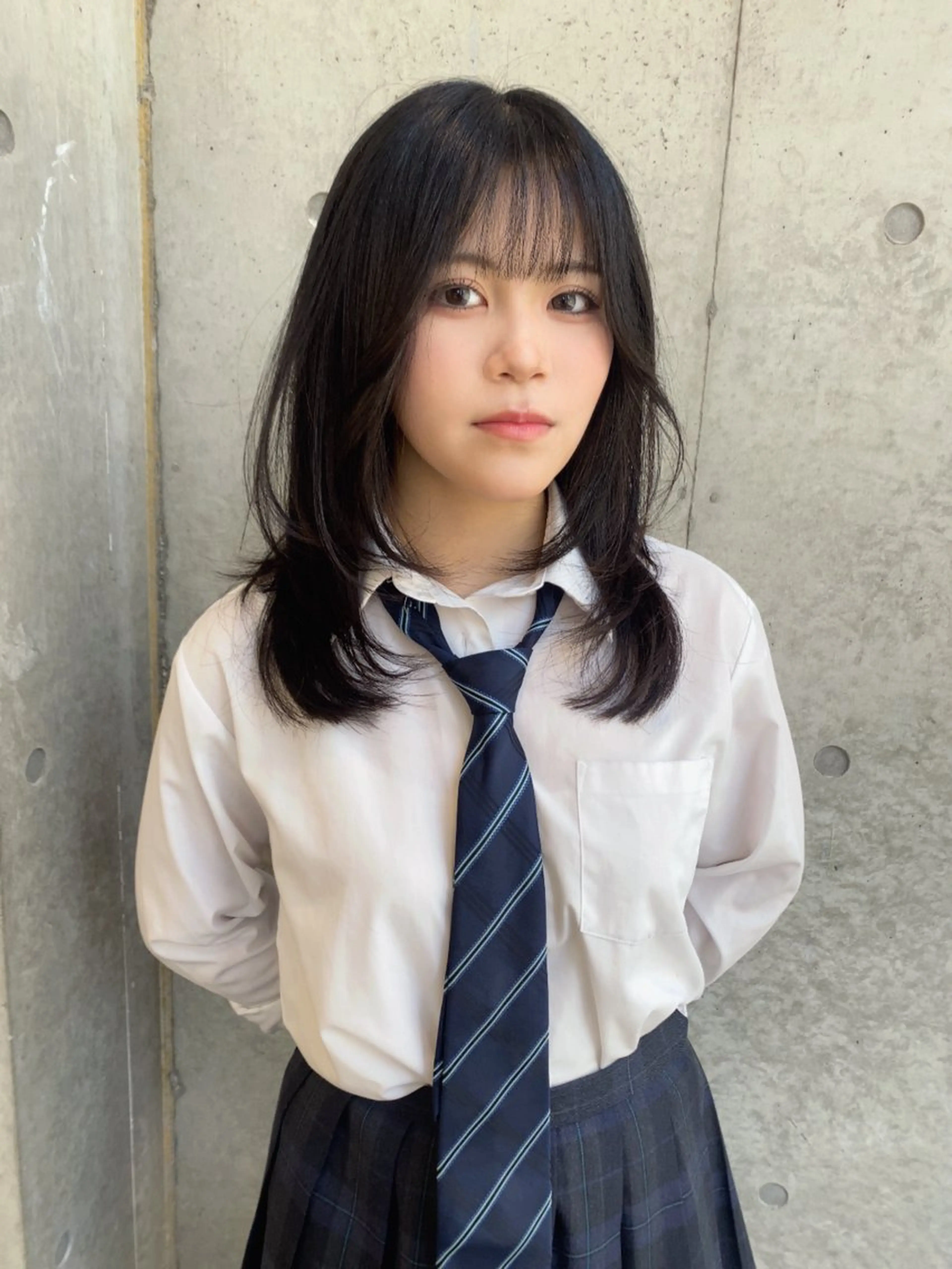 セミロング カット トリートメント レイヤー/柔色 カラー/SAkiのヘアスタイル