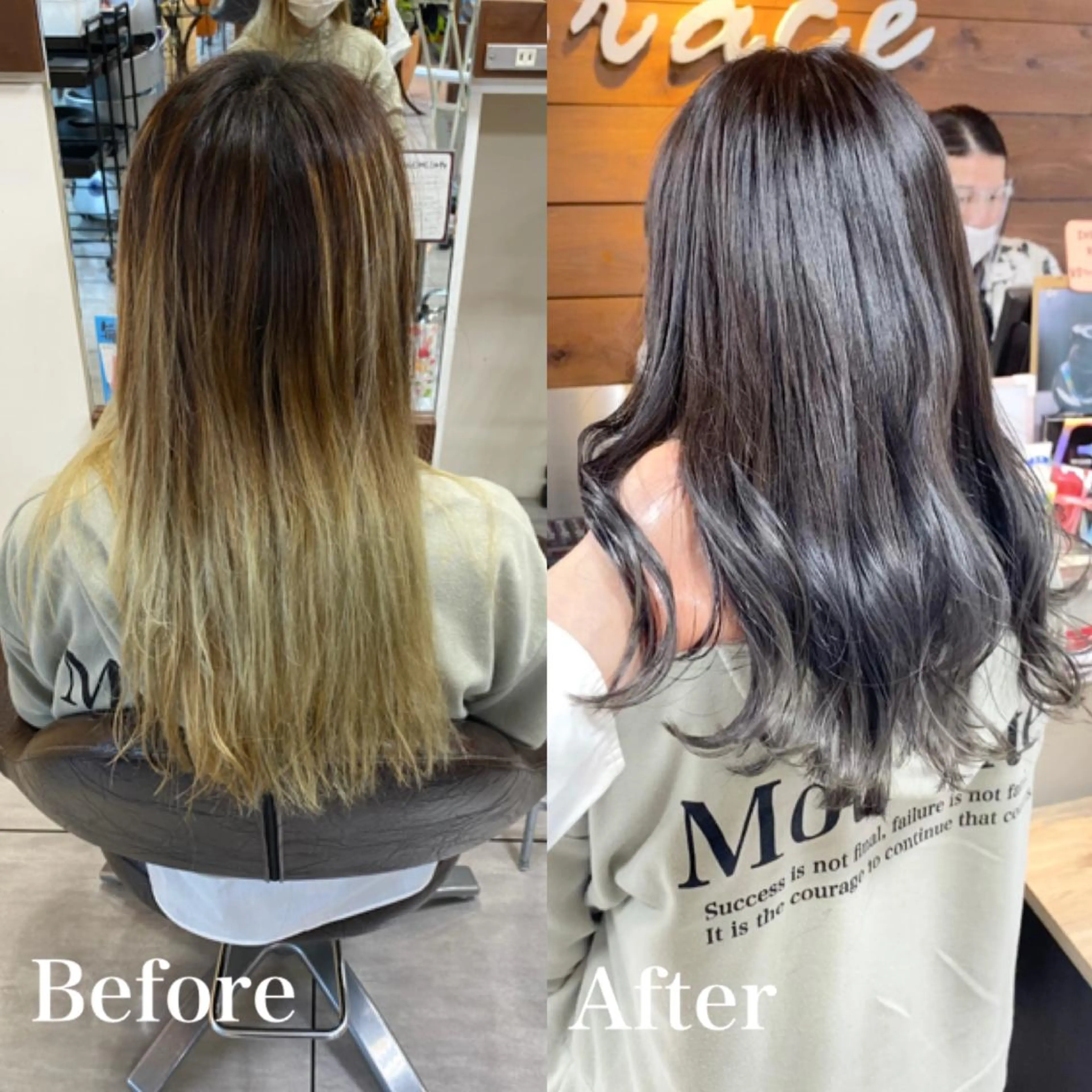 セミロング カラー ヘアアレンジ カット ヘアカラー トリートメント ヘッドスパ HAIRSALONLOOP所属・川上 麻梨阿のヘアスタイル