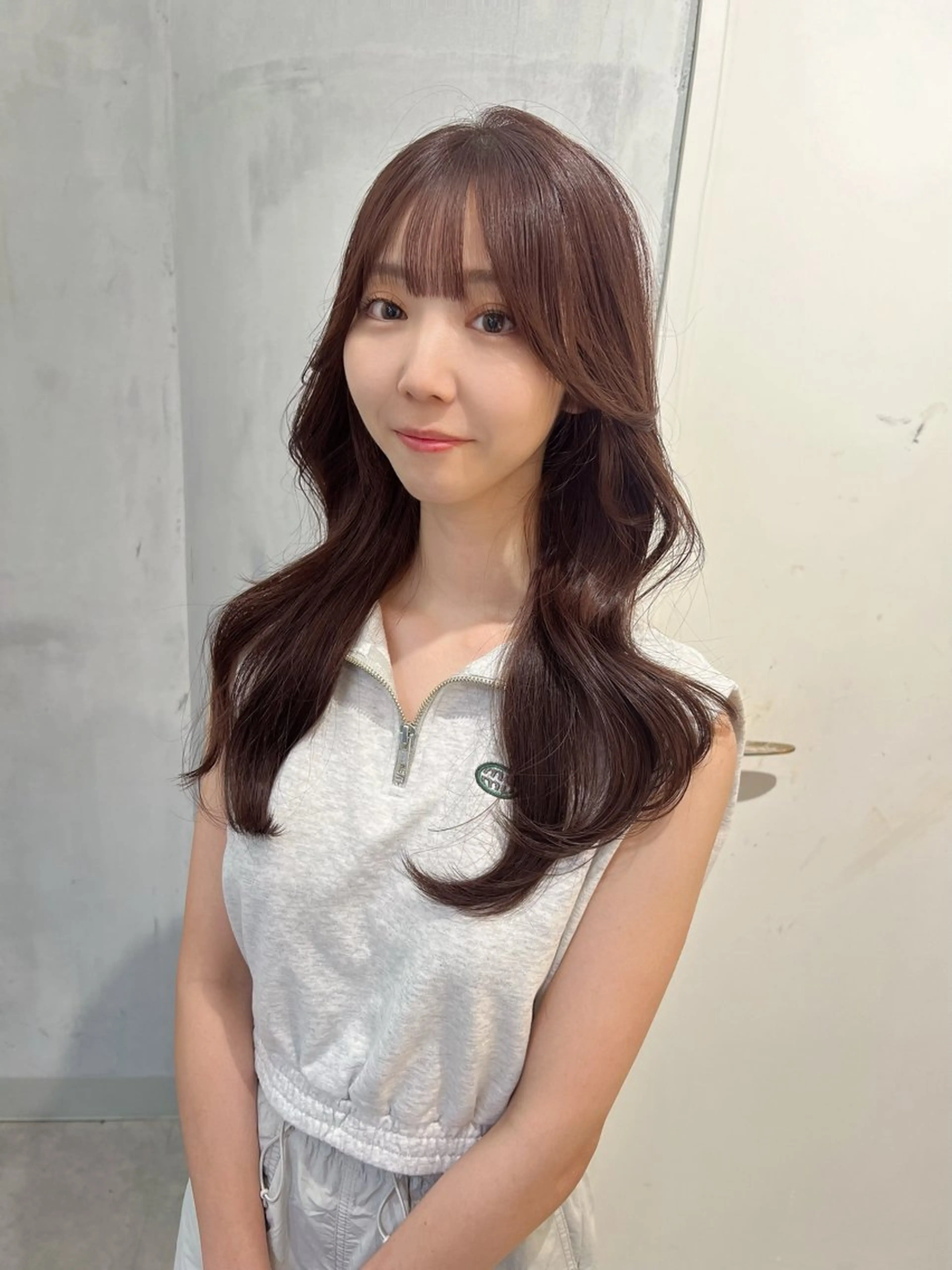 セミロング 韓国レイヤーカット/ 縮毛矯正/羽田航のヘアスタイル