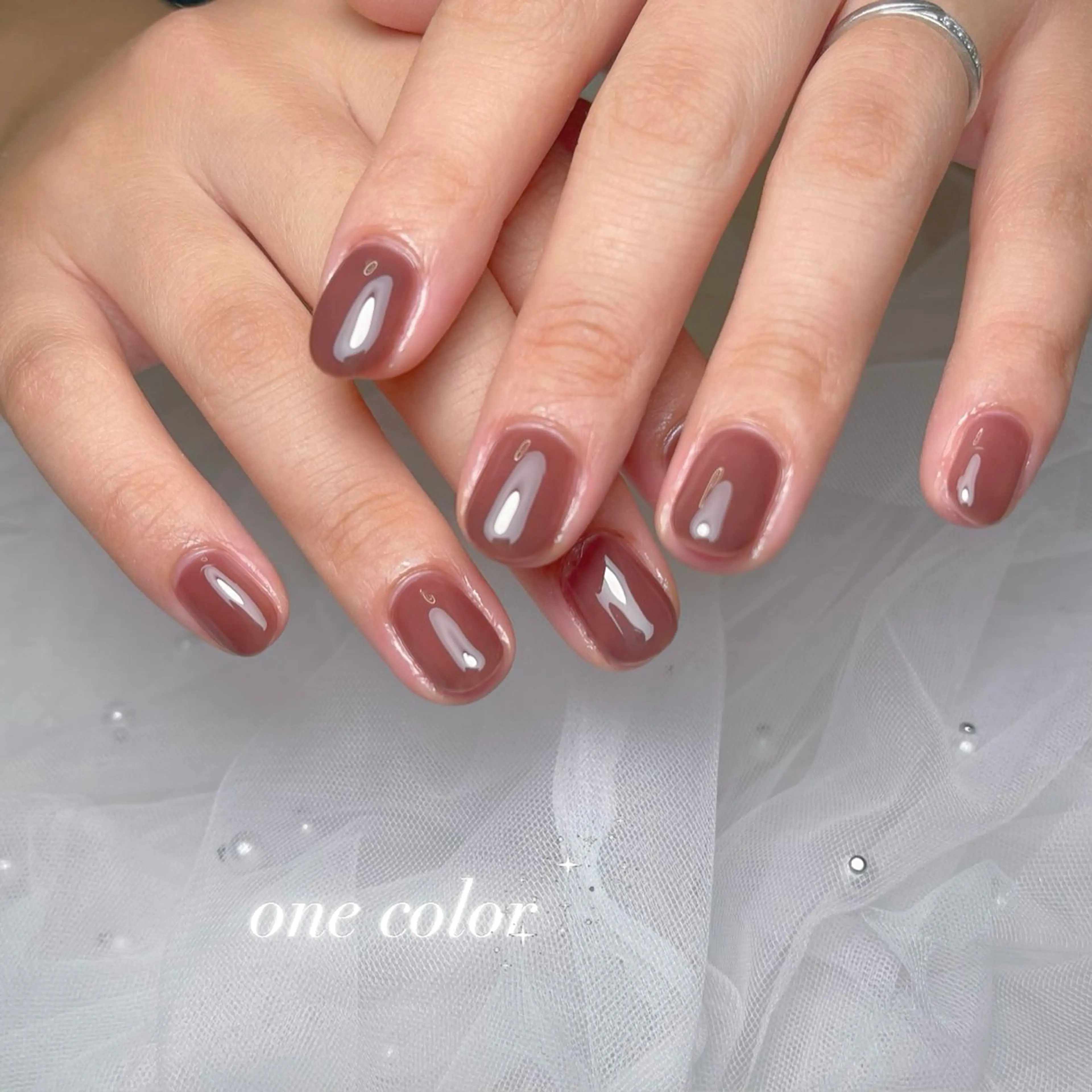ネイル 長さ出し ジェルネイル 韓国ネイル ワンカラーネイル パラジェル ハンドネイル RE SALONのネイルデザイン