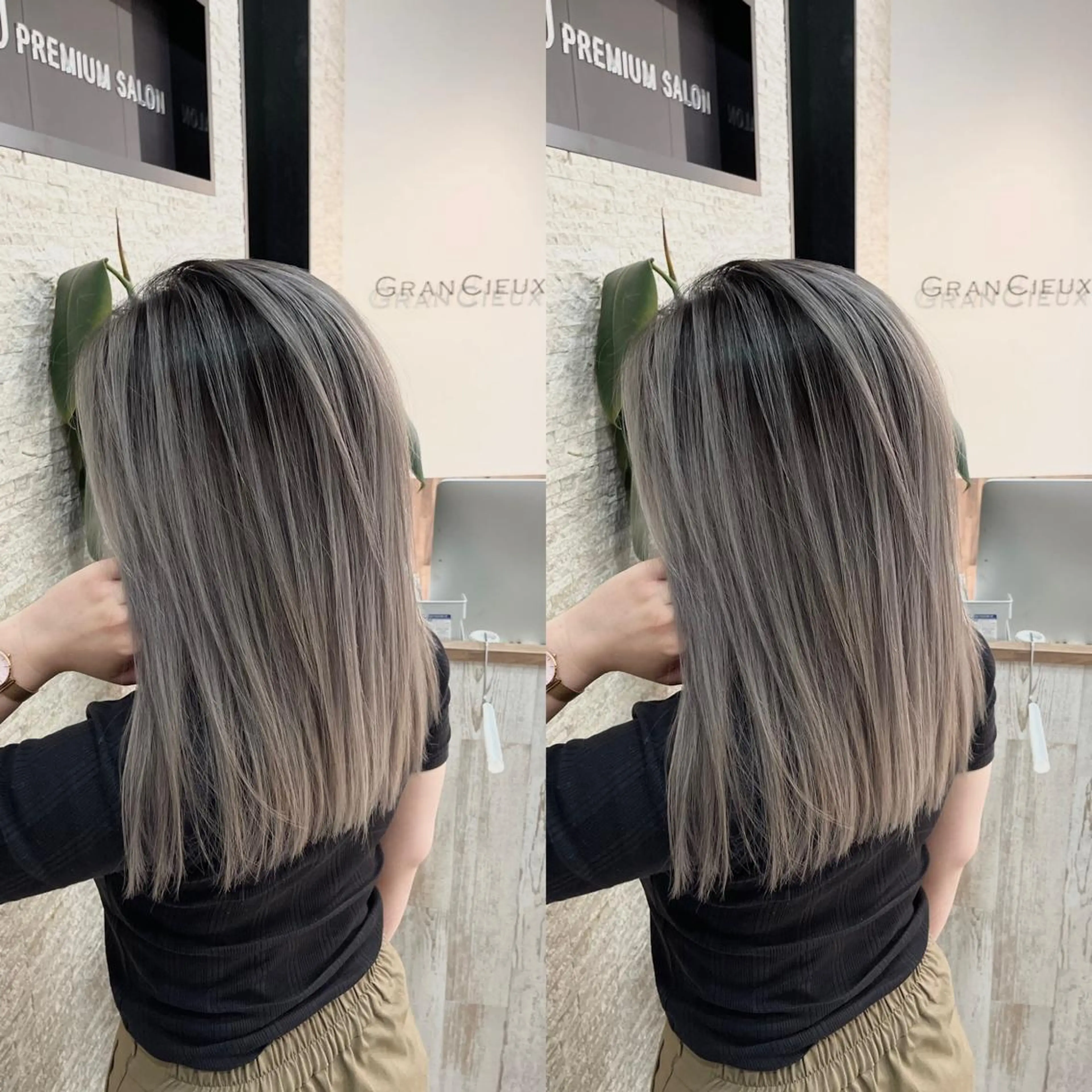 セミロング ヘアカラー トリートメント Y Uのヘアスタイル