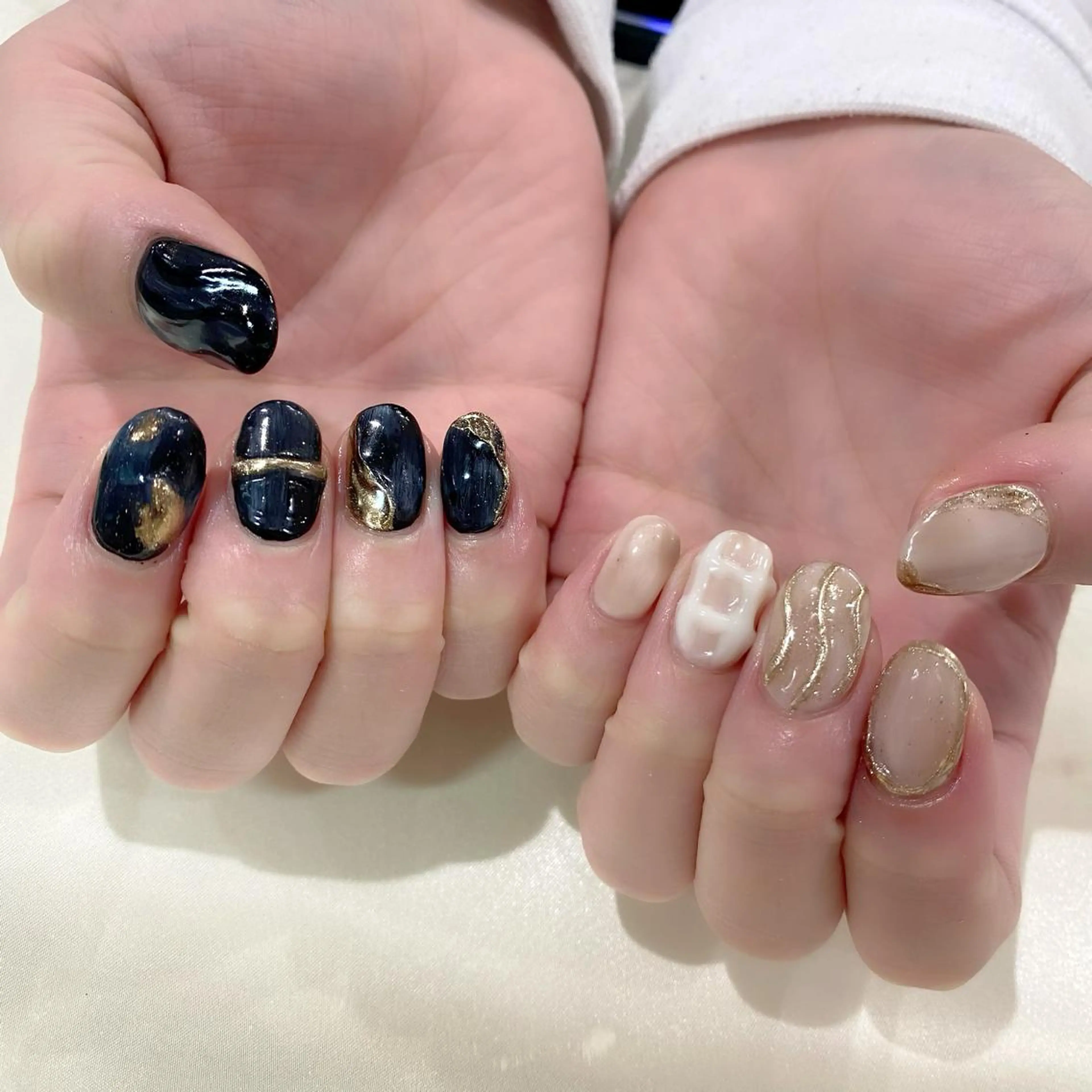 ネイル ニュアンスネイル ぷっくりネイル 冬ネイル ハンドネイル Salon Ｋのネイルデザイン