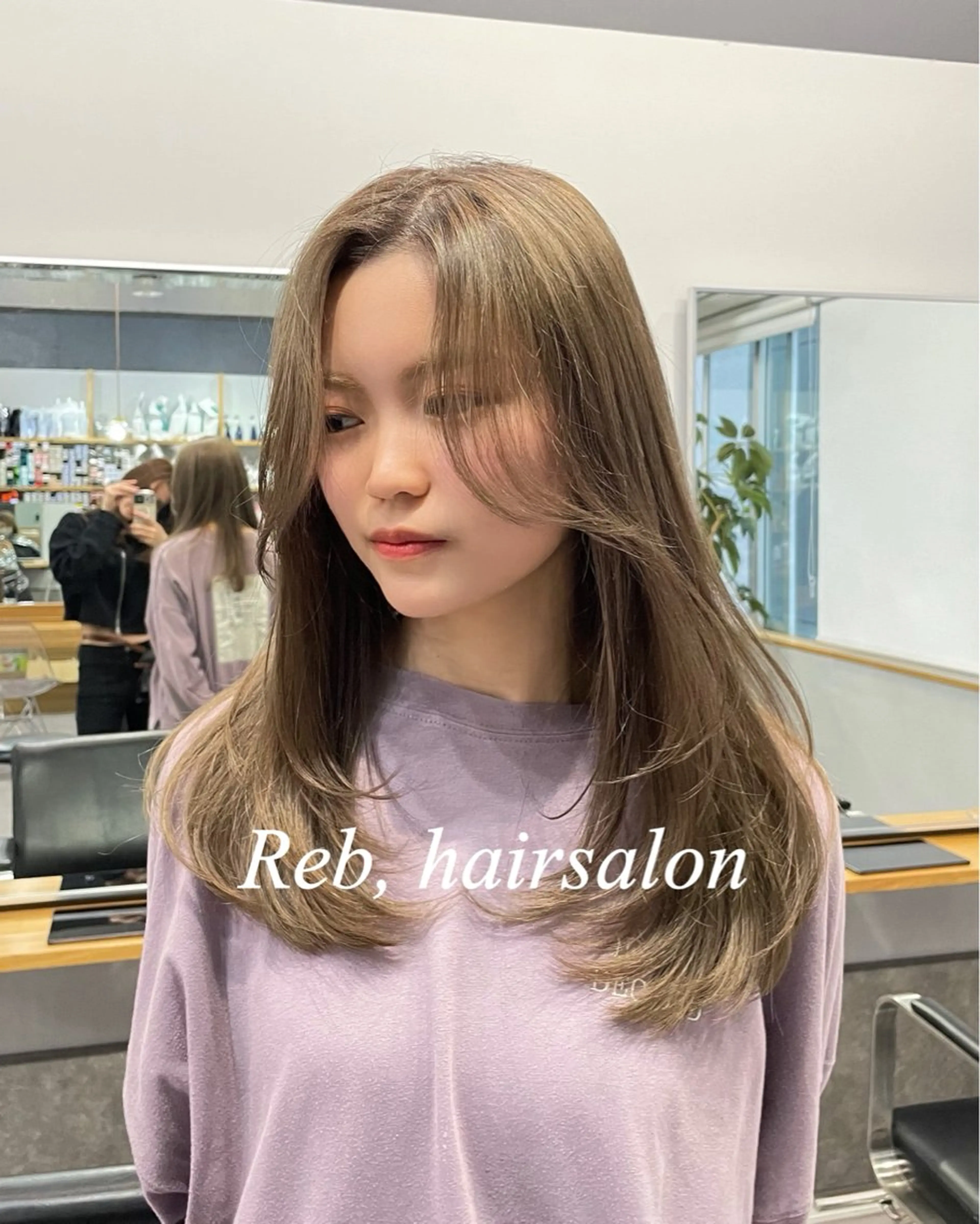 ロング カラー ヘアカラー ミルクティーベージュ ❤︎レイヤー　MIAのヘアスタイル