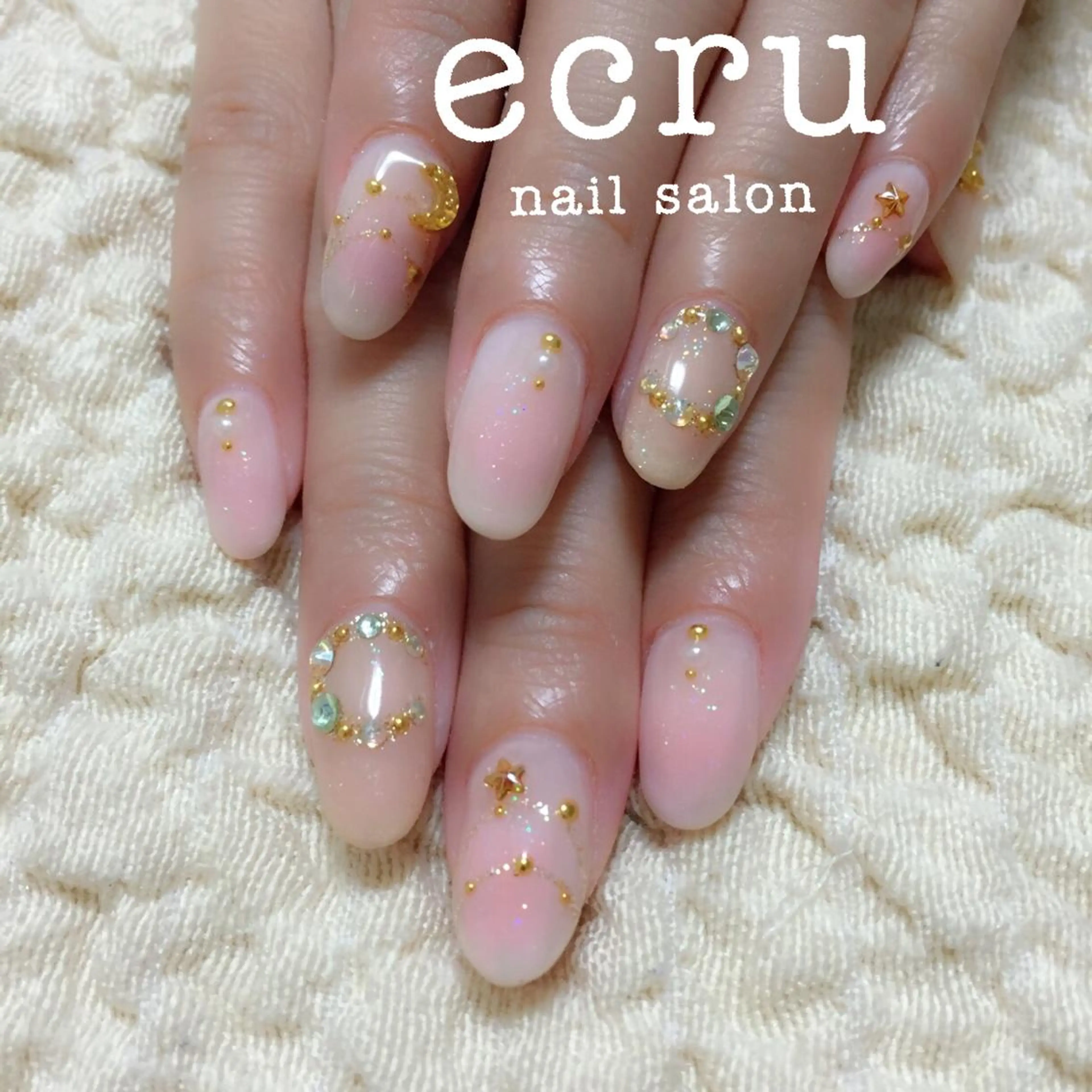 ネイル アートネイル チークネイル ジェルネイル ストーンネイル ecru nail salon所属・ecru nail 長谷川まきのネイルデザイン