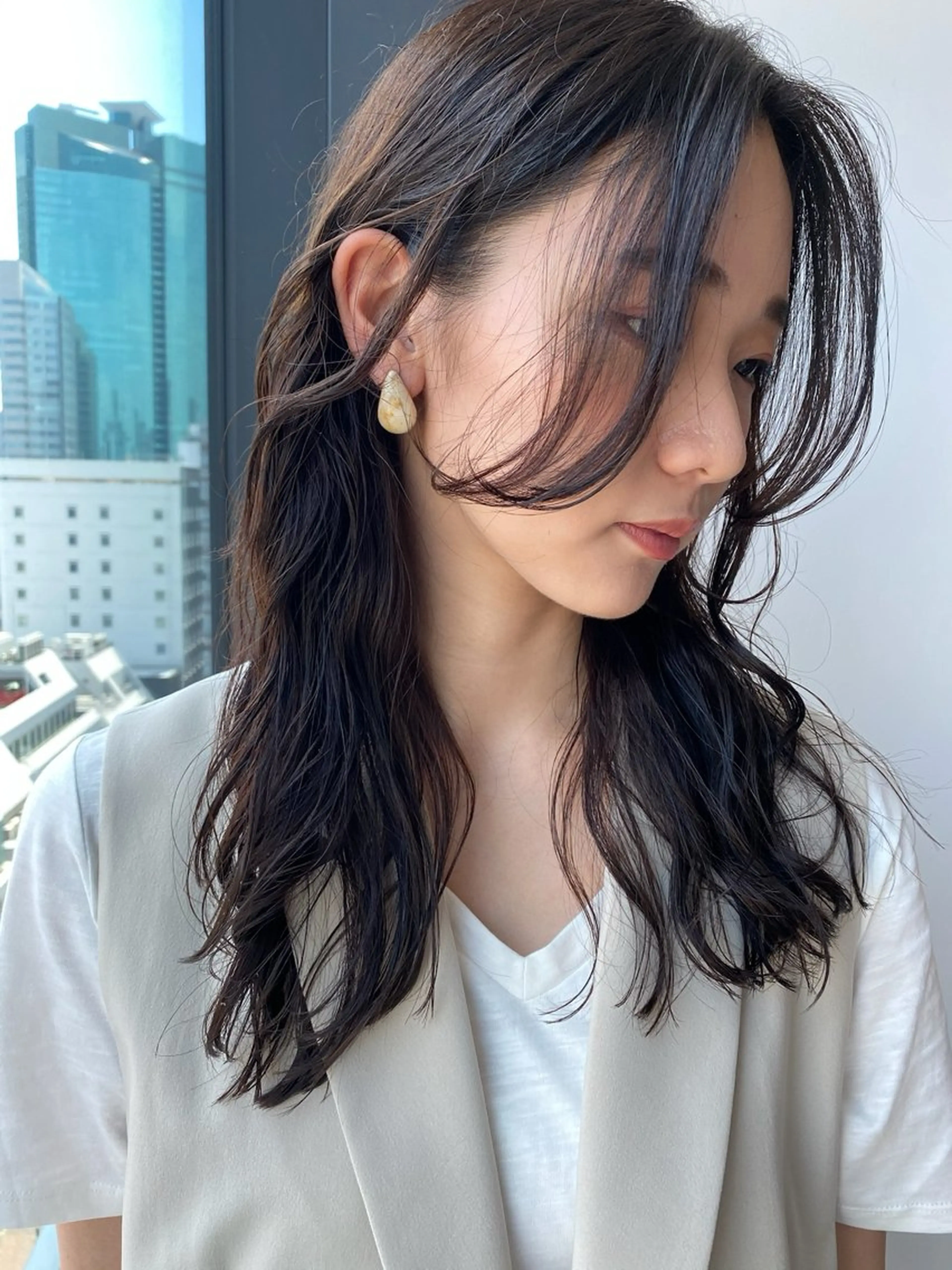 ロング パーマ 韓国風ヘア 韓国風パーマ/ヘア セット/店長みづきのヘアスタイル