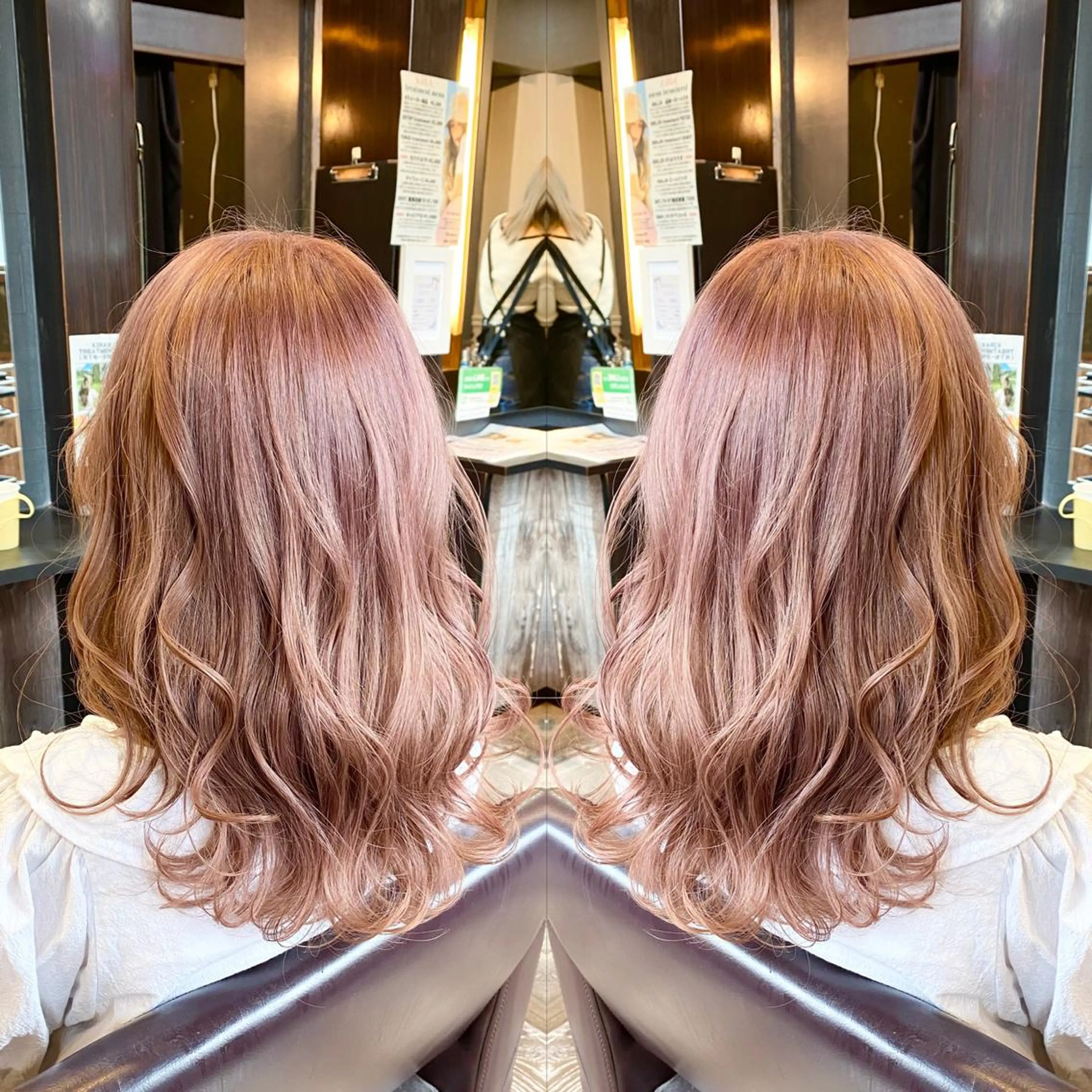 セミロング カラー ベージュカラー ピンクカラー ピンクベージュ 【KIRAキラ】佐門  翔太のヘアスタイル