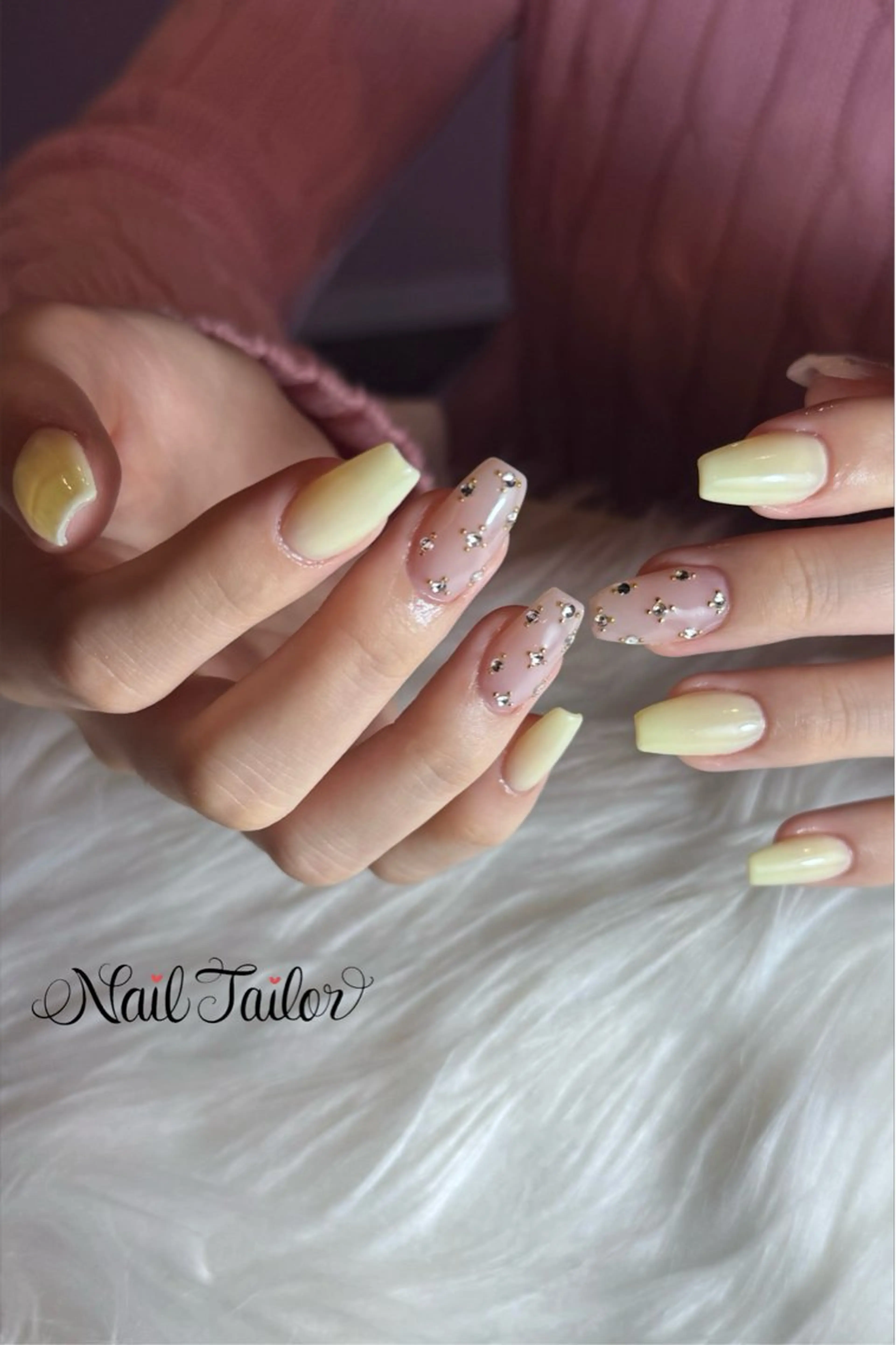 ネイル 長さ出し キラキラネイル 持ち込み パステルネイル ストーンネイル ハンドネイル 〜Nail Tailor〜　ネイルテイラー所属・NailTailor ネイルテイラーのネイルデザイン