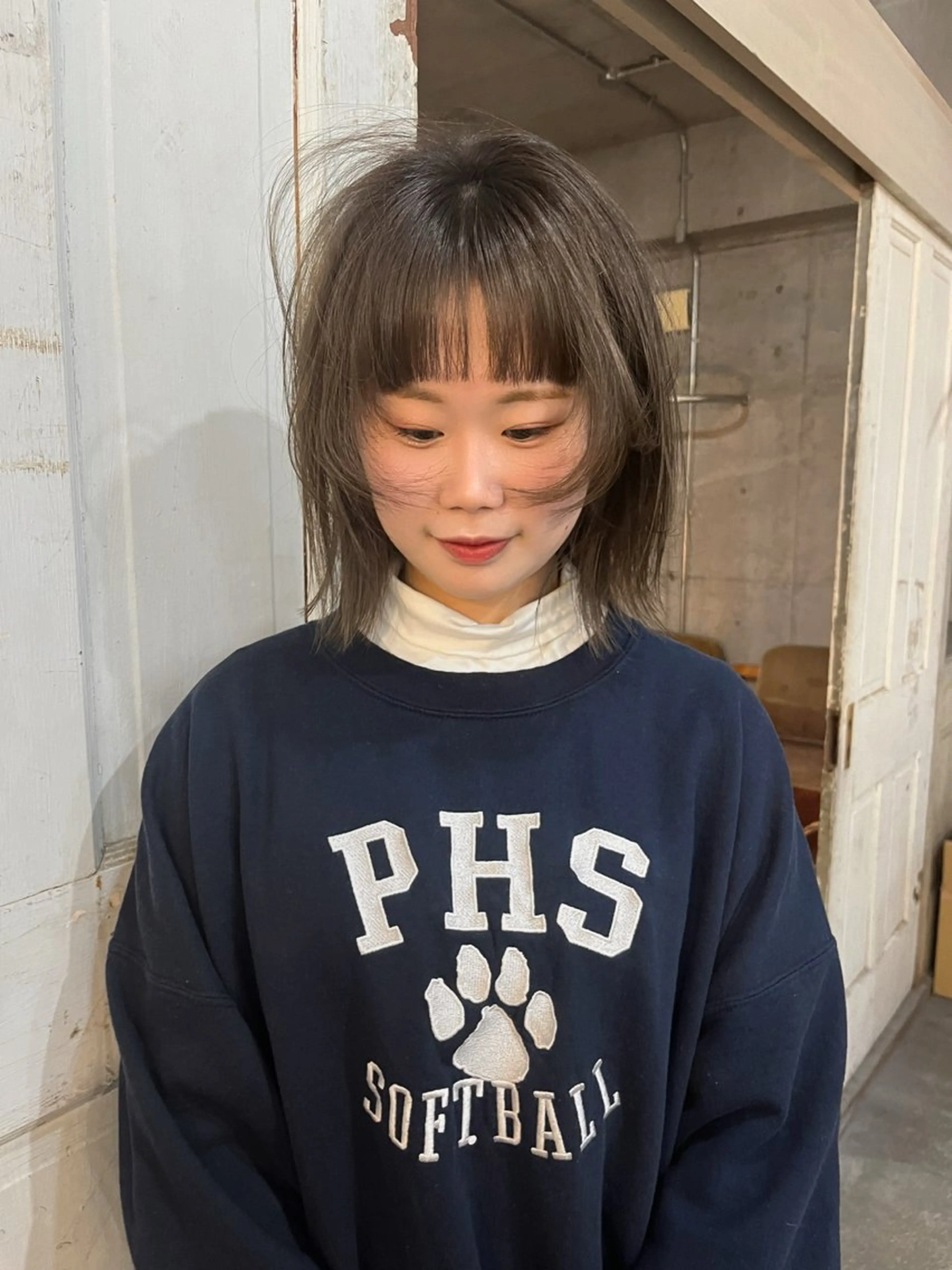 セミロング カラー カット ヘアカラー トリートメント ハイトーン/顔まわり レイヤー/YUKAのヘアスタイル