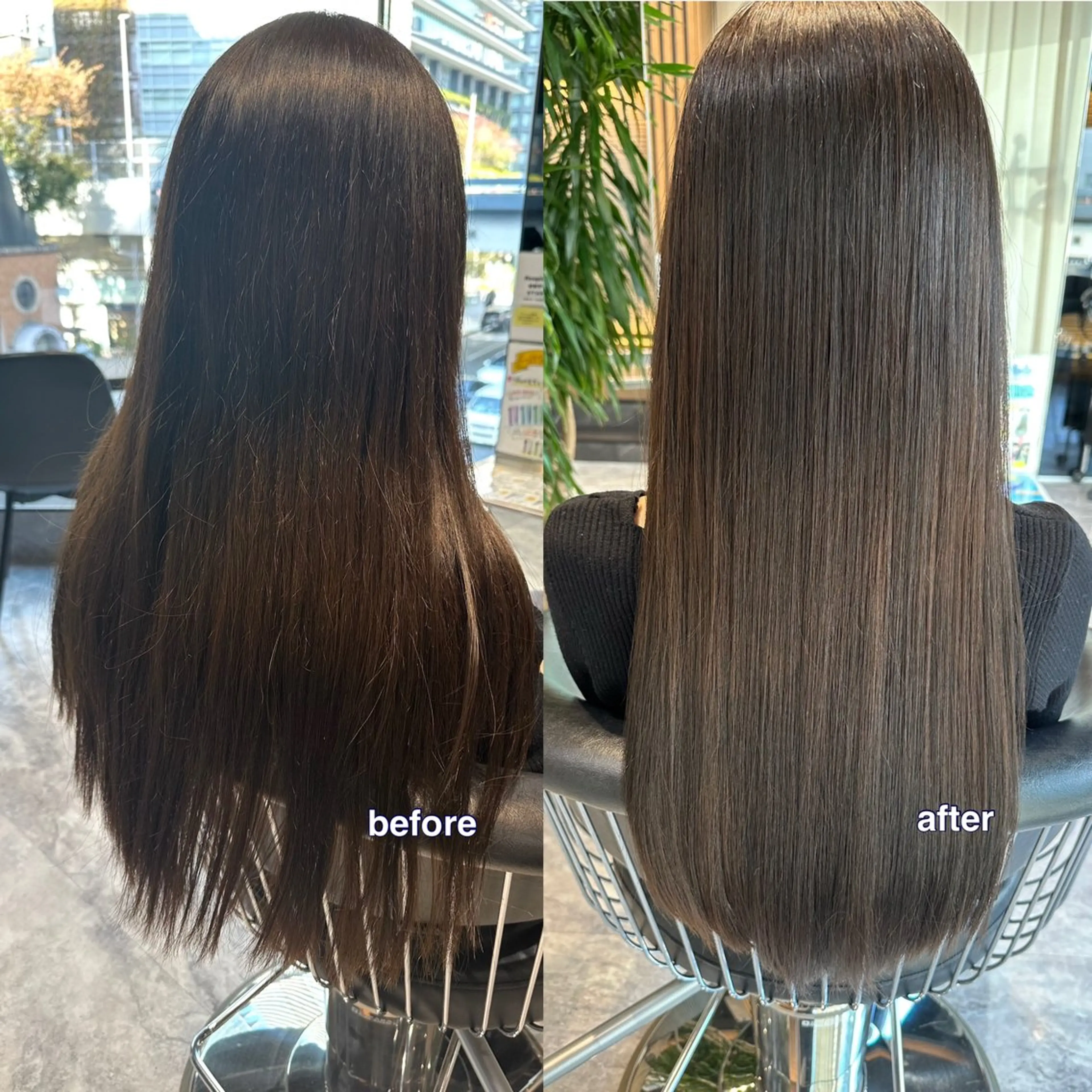 ロング 学生 酸性ストレート 縮毛矯正 トリートメント レスピア銀座中央通り店所属・酸性ストレート/ 透明感カラー/中村利のヘアスタイル