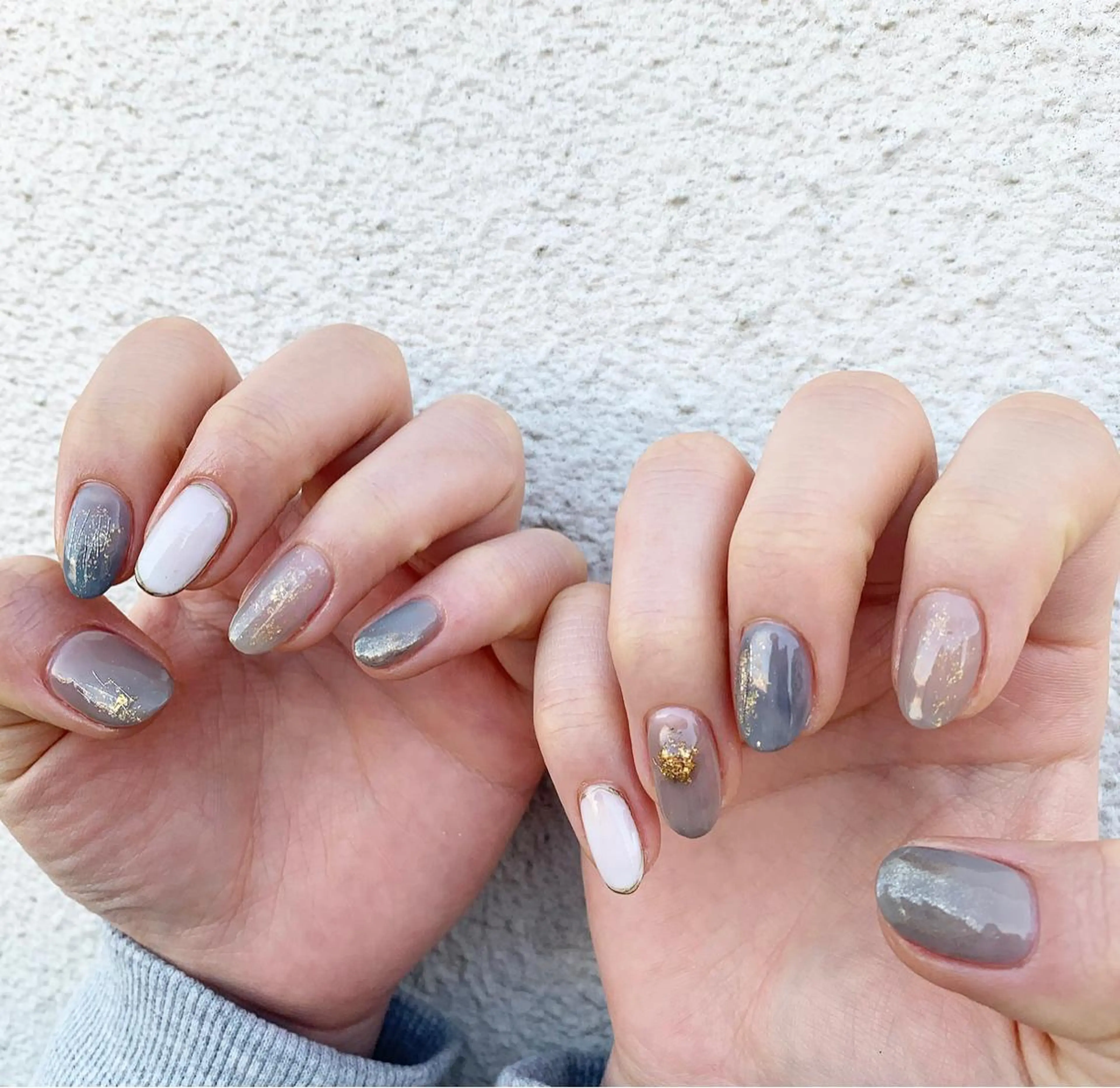 ネイル ブルー ニュアンスネイル 佐藤 穂乃香のネイルデザイン