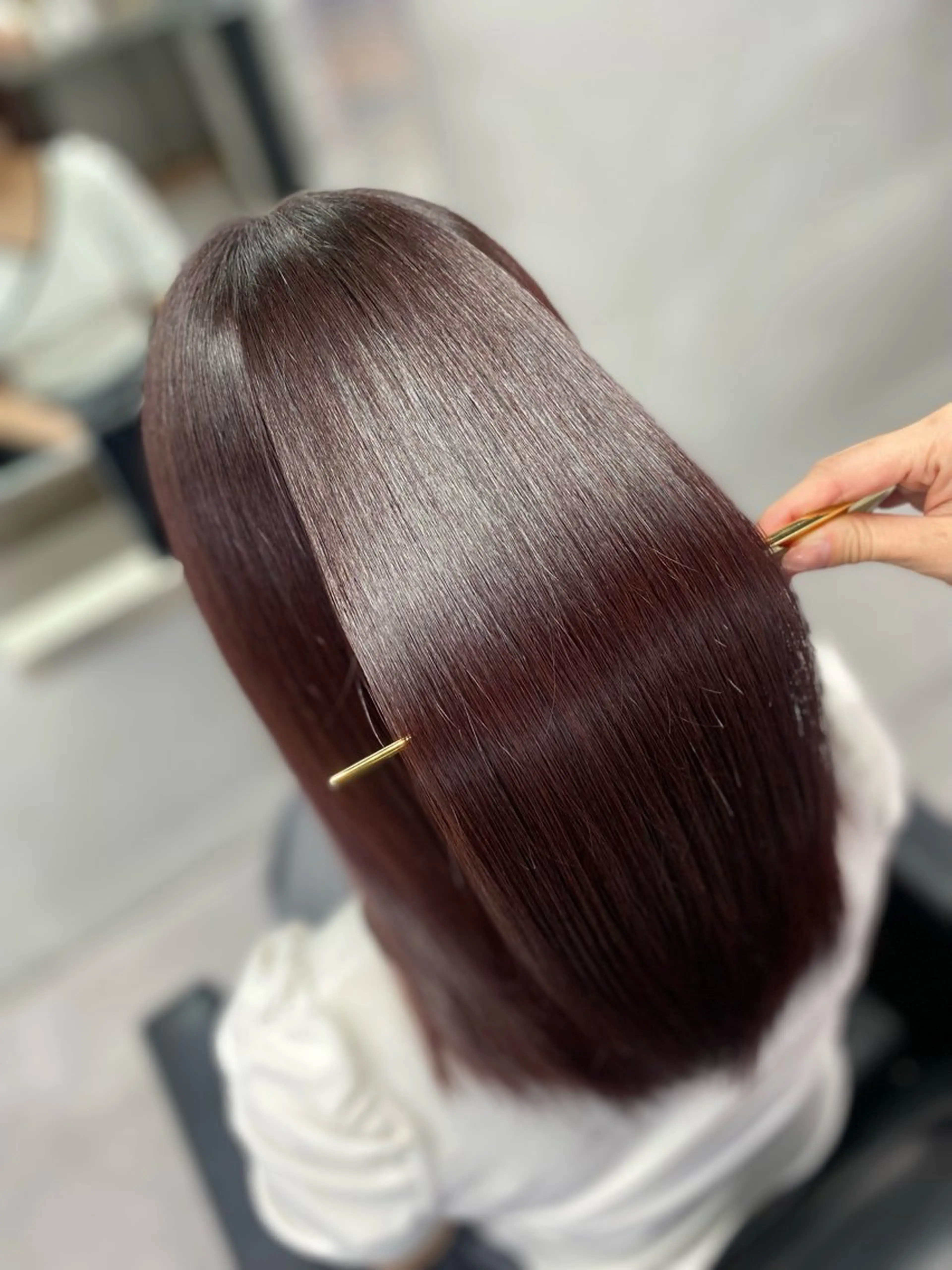 セミロング 髪質改善 カット ヘアカラー トリートメント 艶髪/縮毛矯正 🫧辻野海羽のヘアスタイル