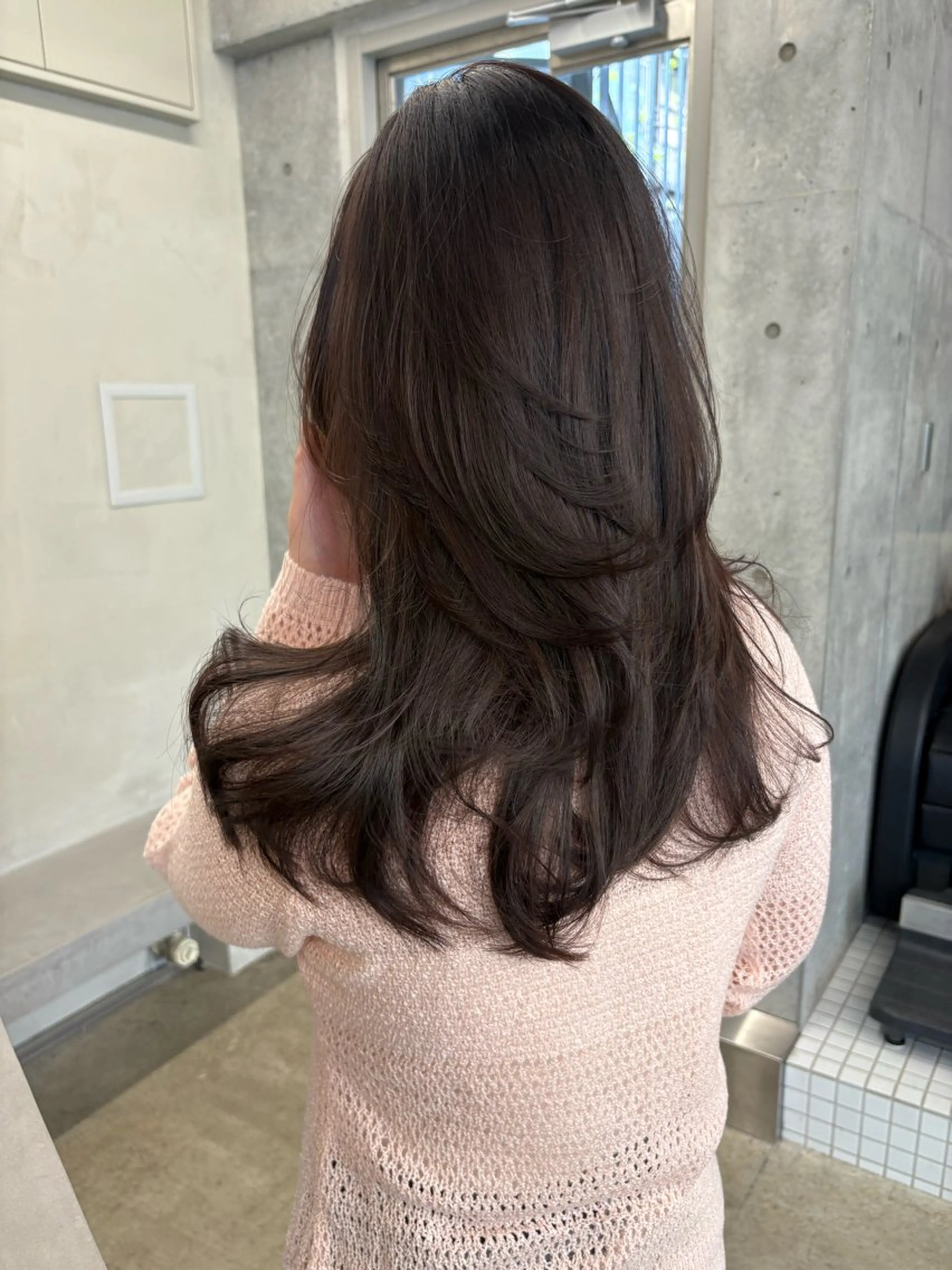 ミディアム カラー カット ヘアカラー レイヤー/韓国ヘア/ 梅田/中崎町のヘアスタイル