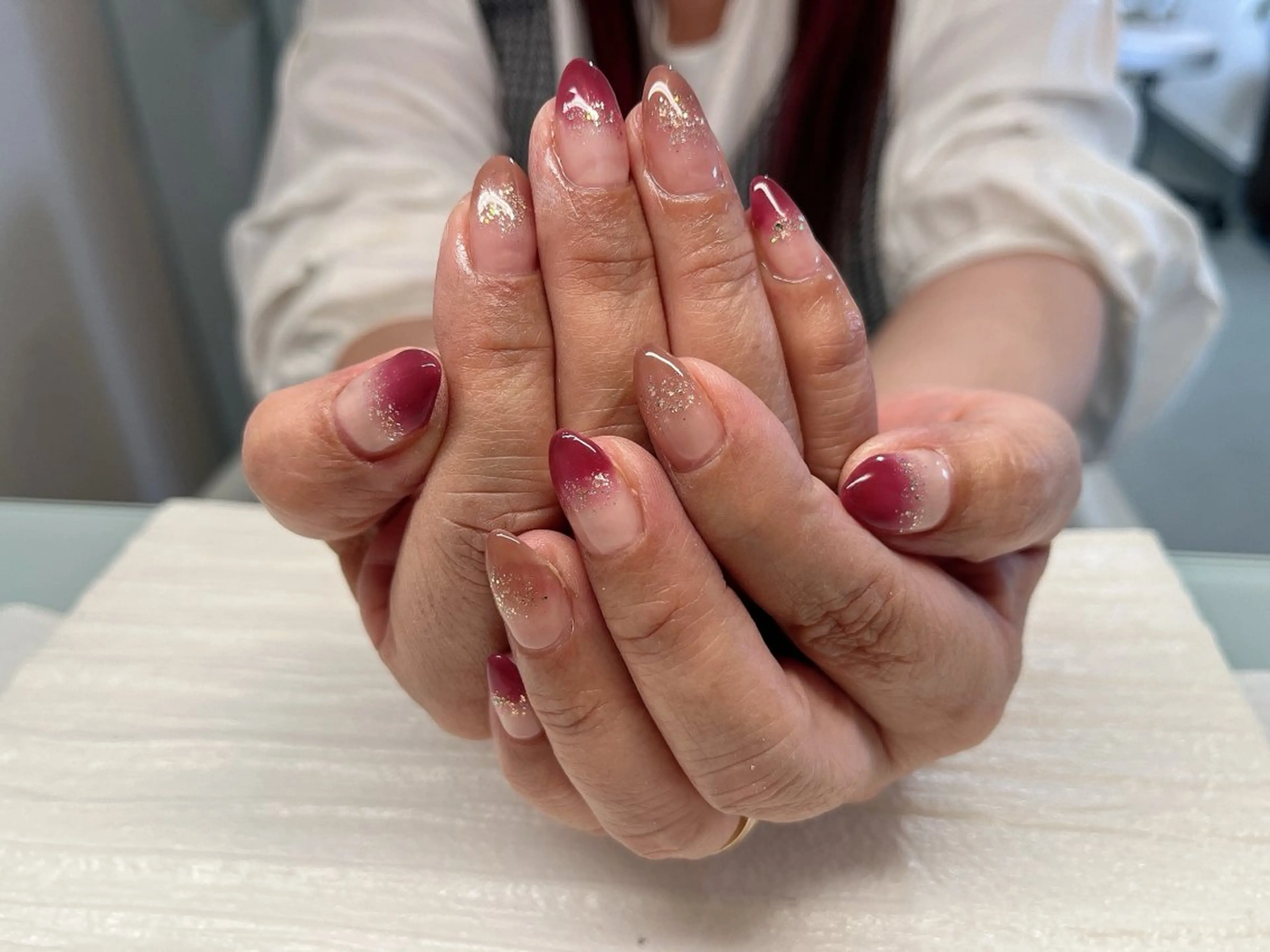 ネイル グラデーション キラキラネイル ラメ(グリッター) de mon coeur所属・岩本 祐子のネイルデザイン