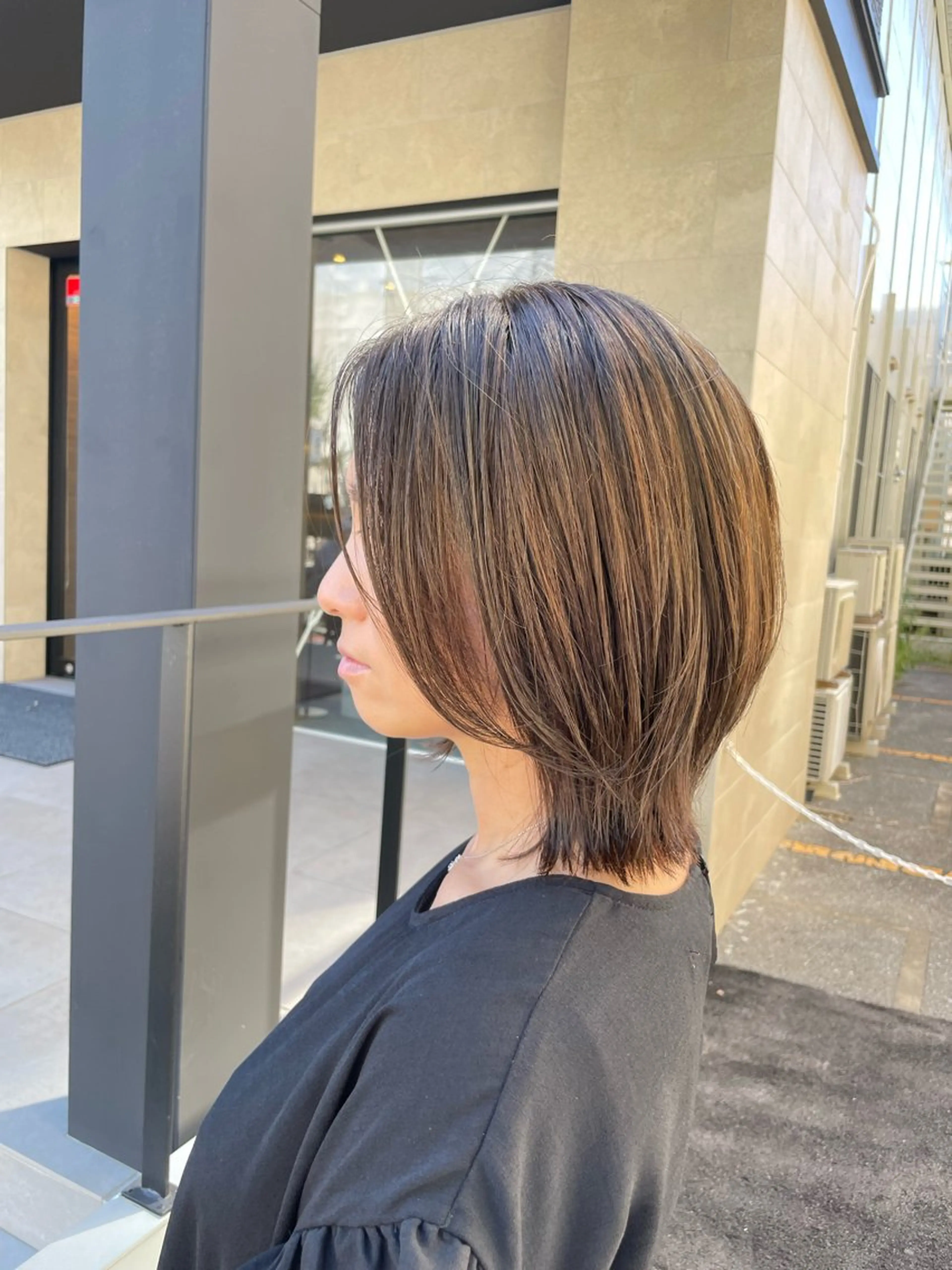 ミディアム カラー ハイライトカラー ハイライト トリートメント 横山 亮太のヘアスタイル