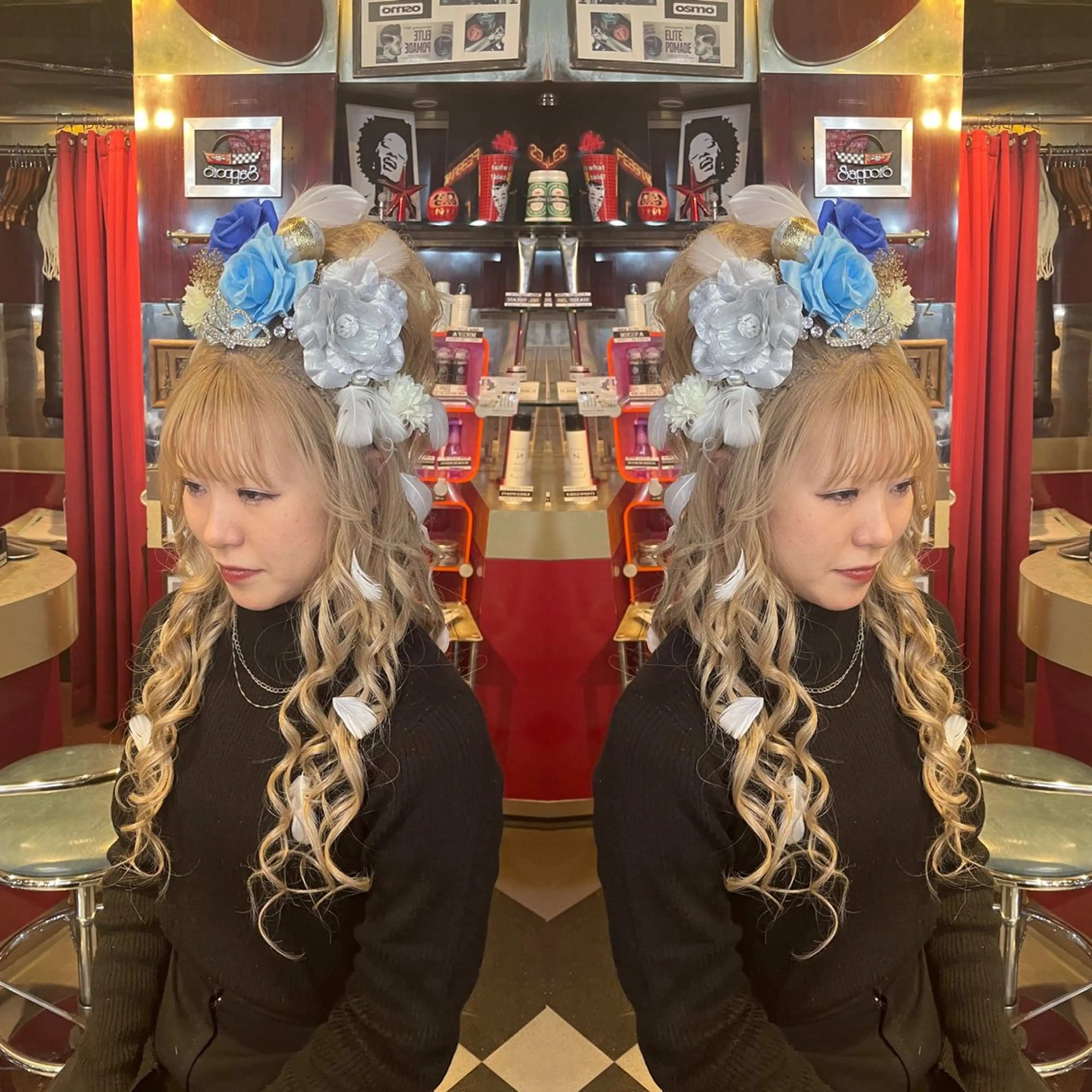 ヘアアレンジ 成人式 👑派手髪/カット 👑ANRYのヘアスタイル