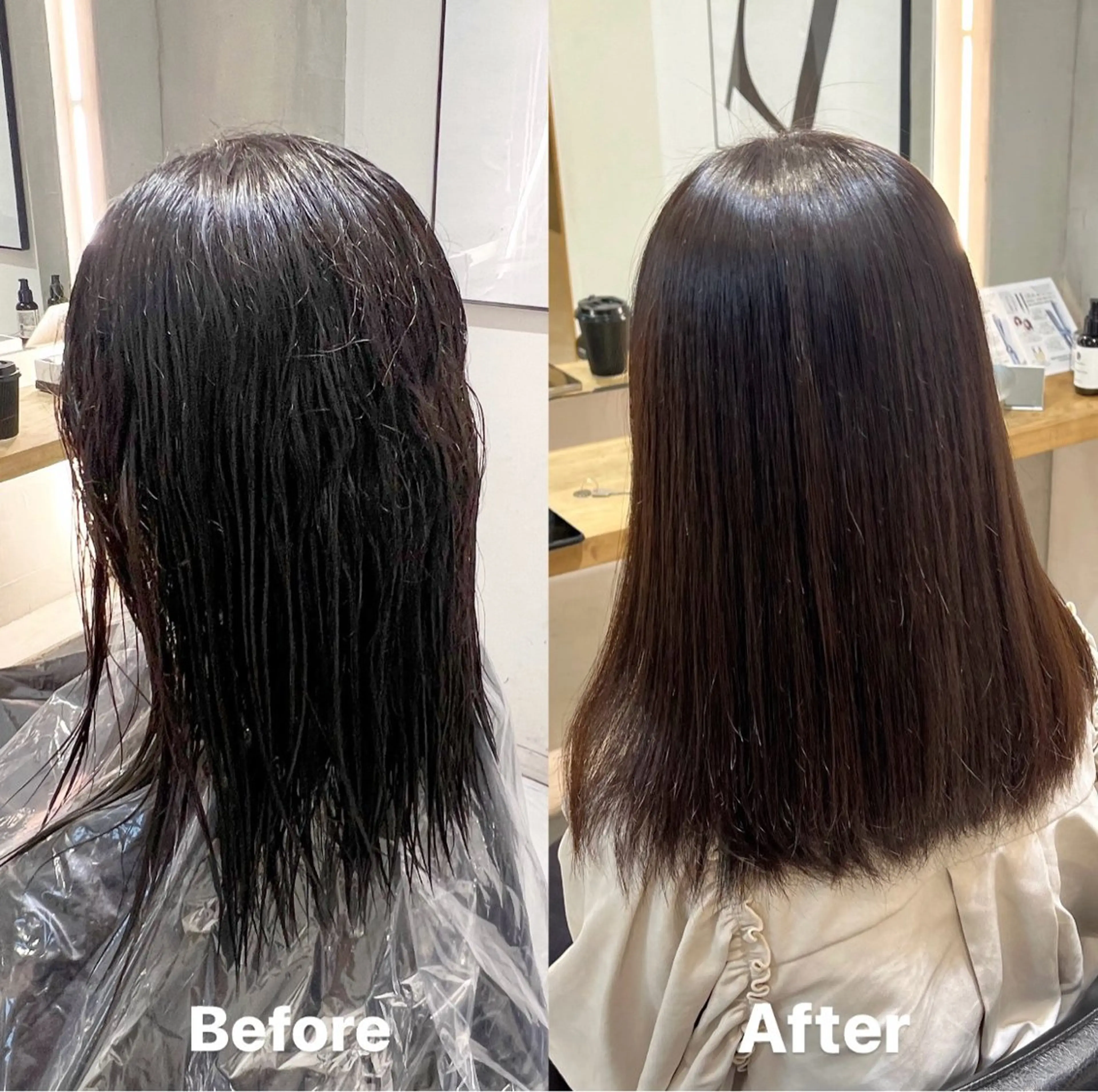 セミロング トリートメント 縮毛矯正 トリートメント ヘッドスパ 縮毛矯正/ブリーチ 🏖️MIREIのヘアスタイル