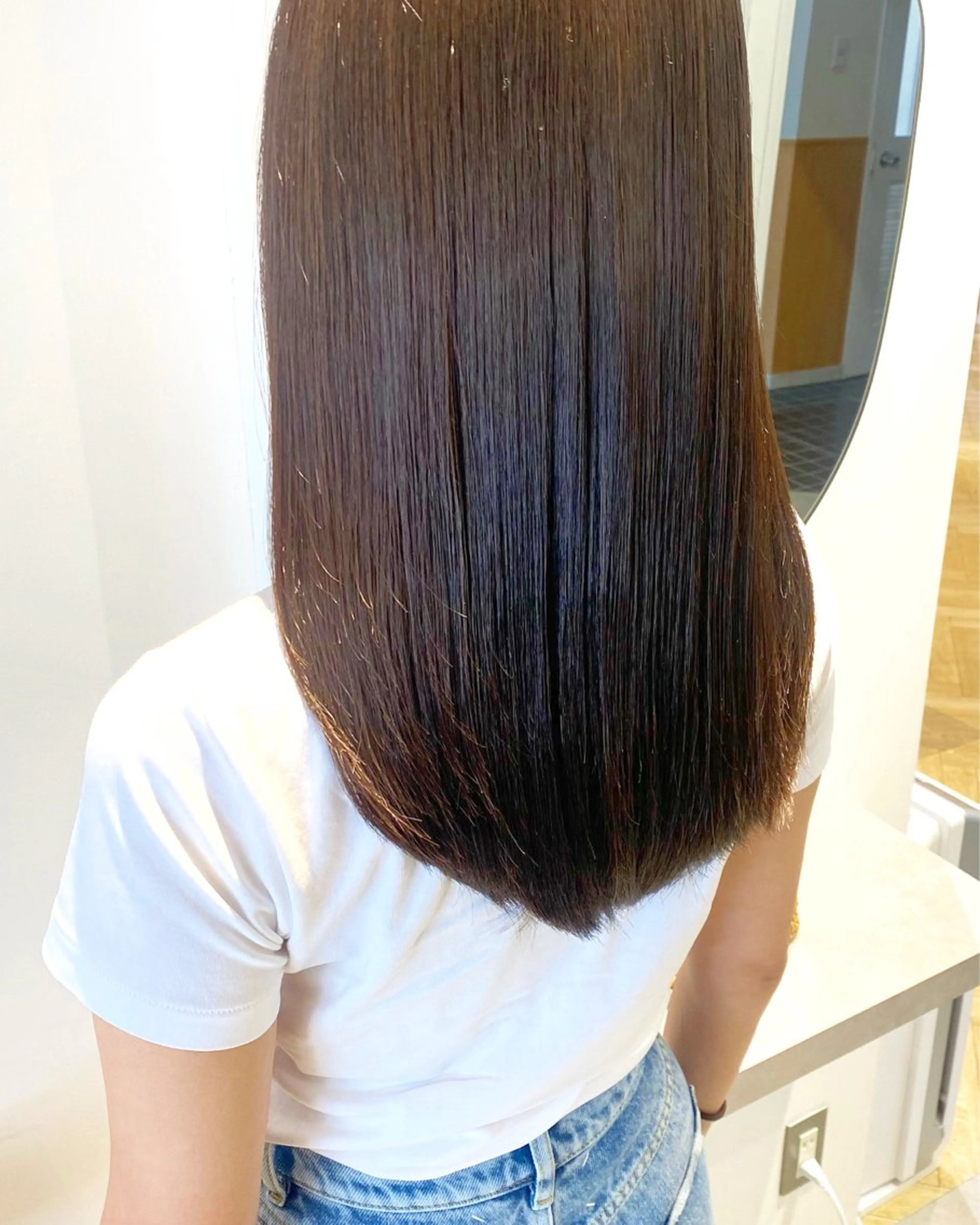 セミロング カラー 縮毛矯正 トリートメント 似合わせ美髪ヘア✨ 天王寺．阿倍野🌈のヘアスタイル