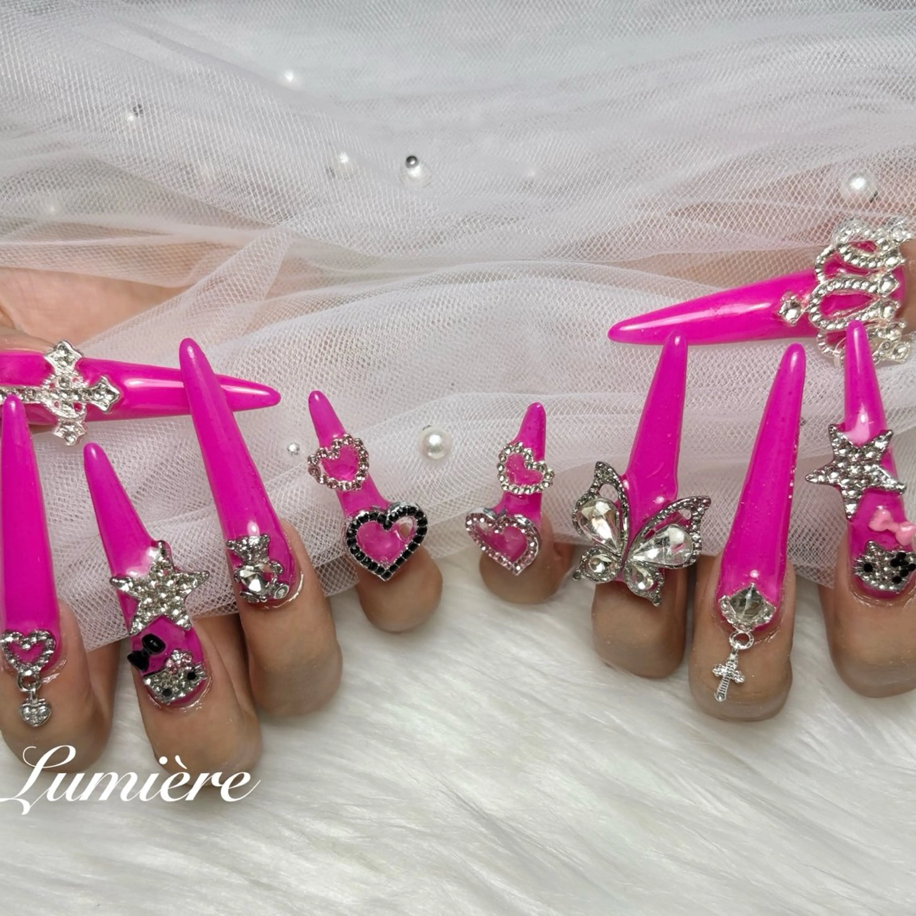 ネイル ロングネイル スーパーロングネイル ハンドネイル Nail salon Lumièreのネイルデザイン