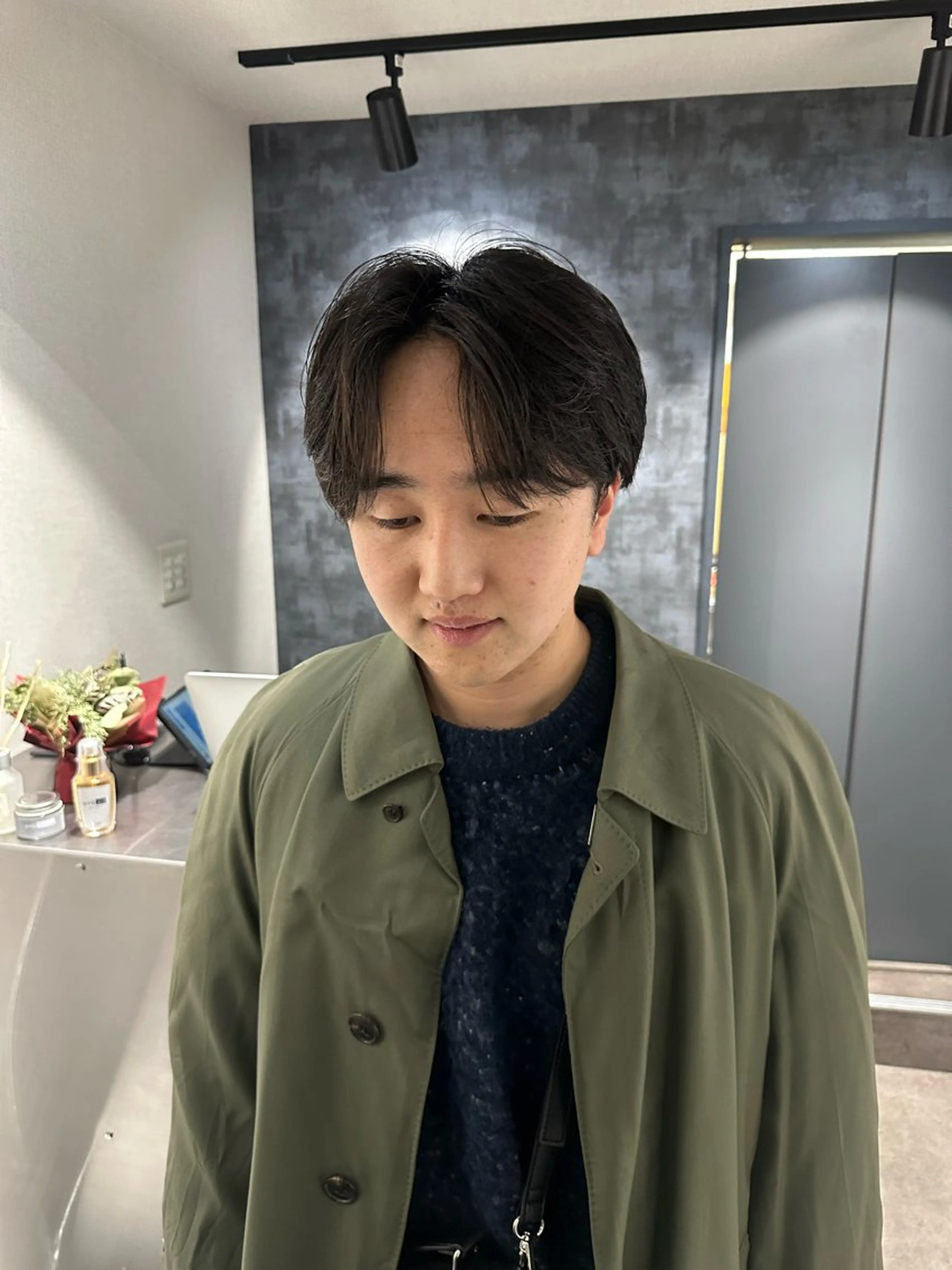 ミディアム メンズ センターパート カット トリートメント SALOWIN 原宿 iori所属・🌟原宿指名No.1 センターパート⭐️のヘアスタイル