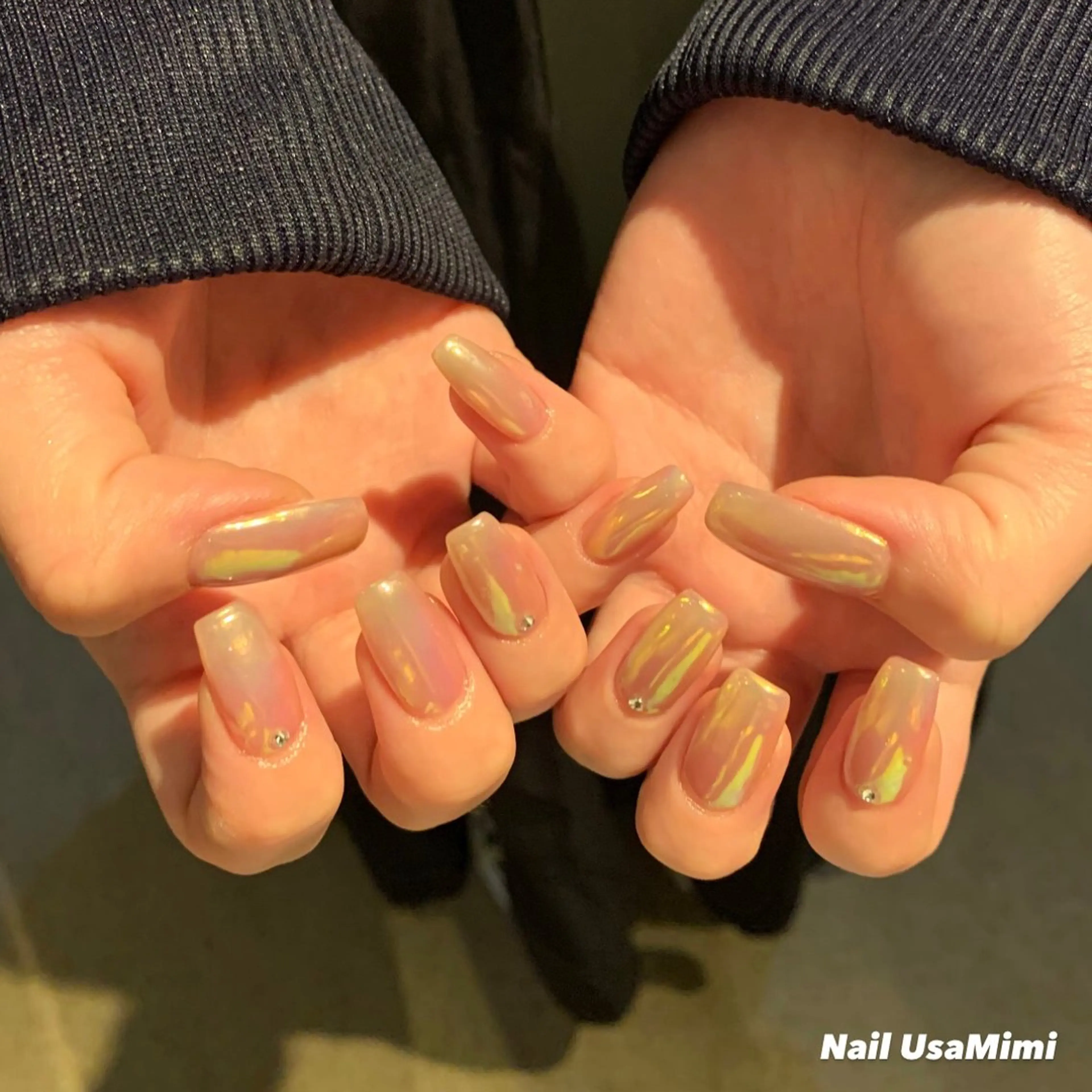 ネイル ジェルネイル マグネットネイル 持ち込み ワンカラーネイル パラジェル 本町ネイルNail UsaMimiのネイルデザイン