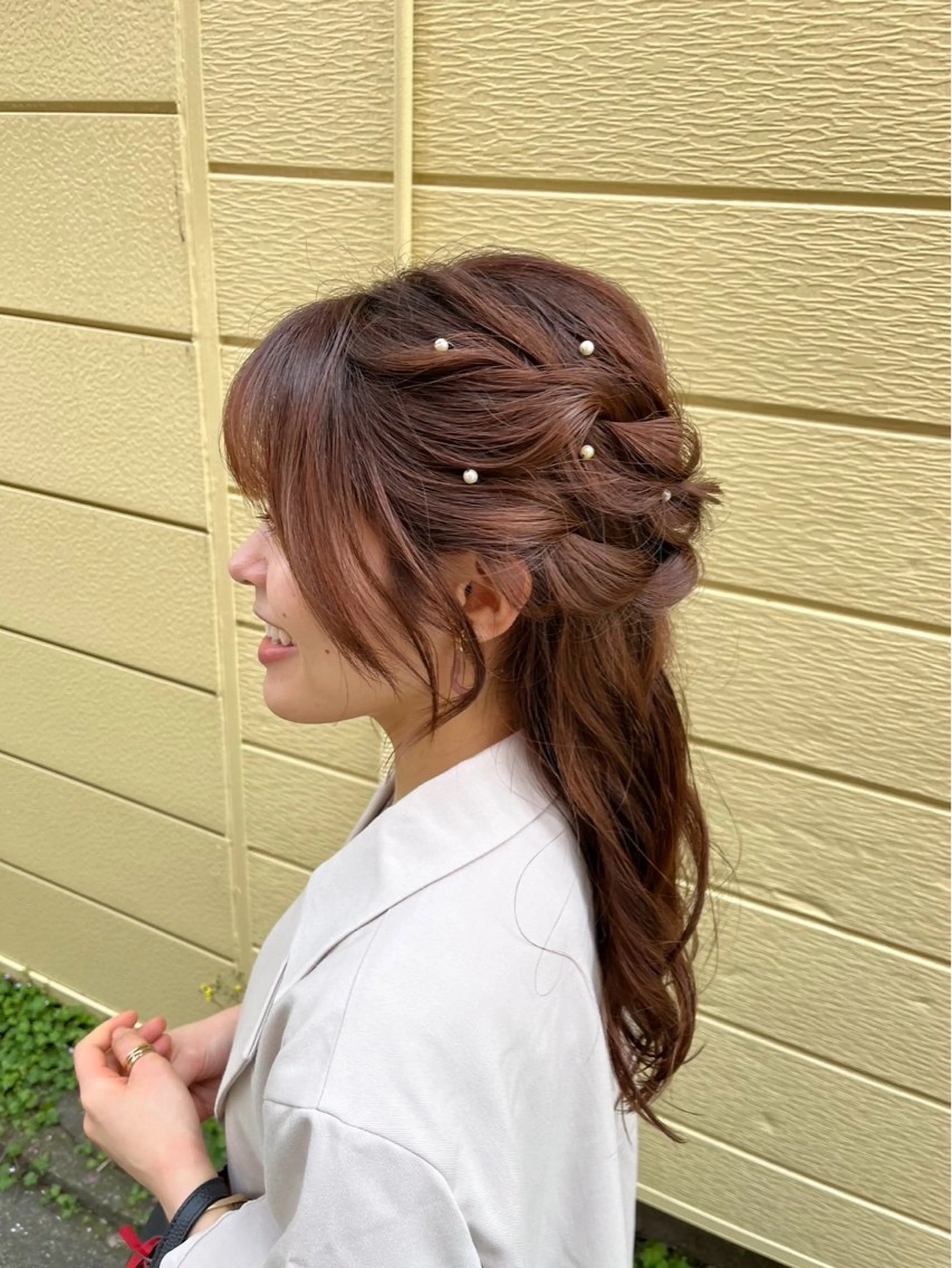 ヘアアレンジ ハーフアップ 結婚式・ブライダル show hair所属・岡本 幸法のヘアスタイル