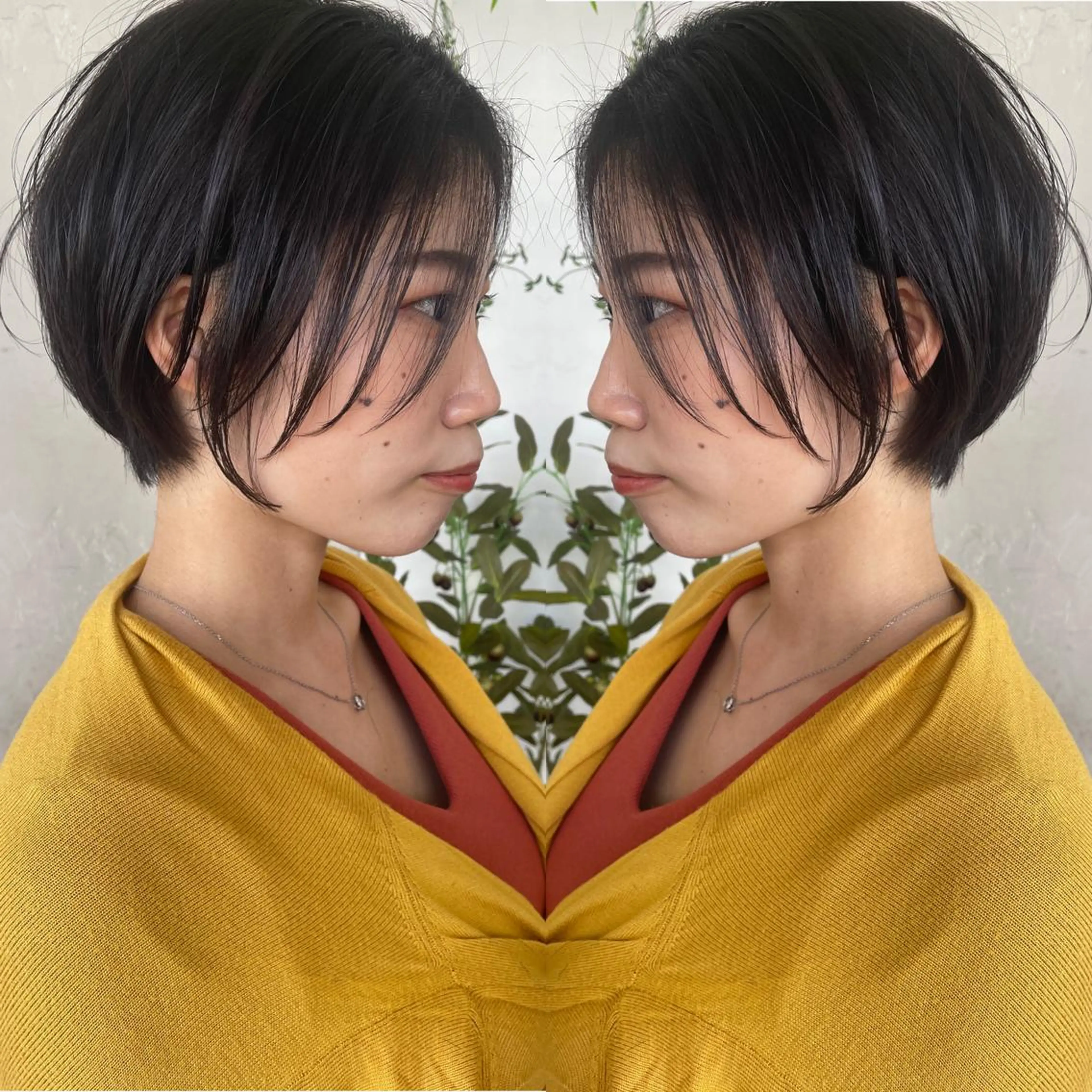 ショート カラー ショートボブ ハンサムショート 丸みショート デザインカラー ハイライトカラー カット ヘアカラー トリートメント 京都大人女性ショート 徒歩1分/秋山のヘアスタイル