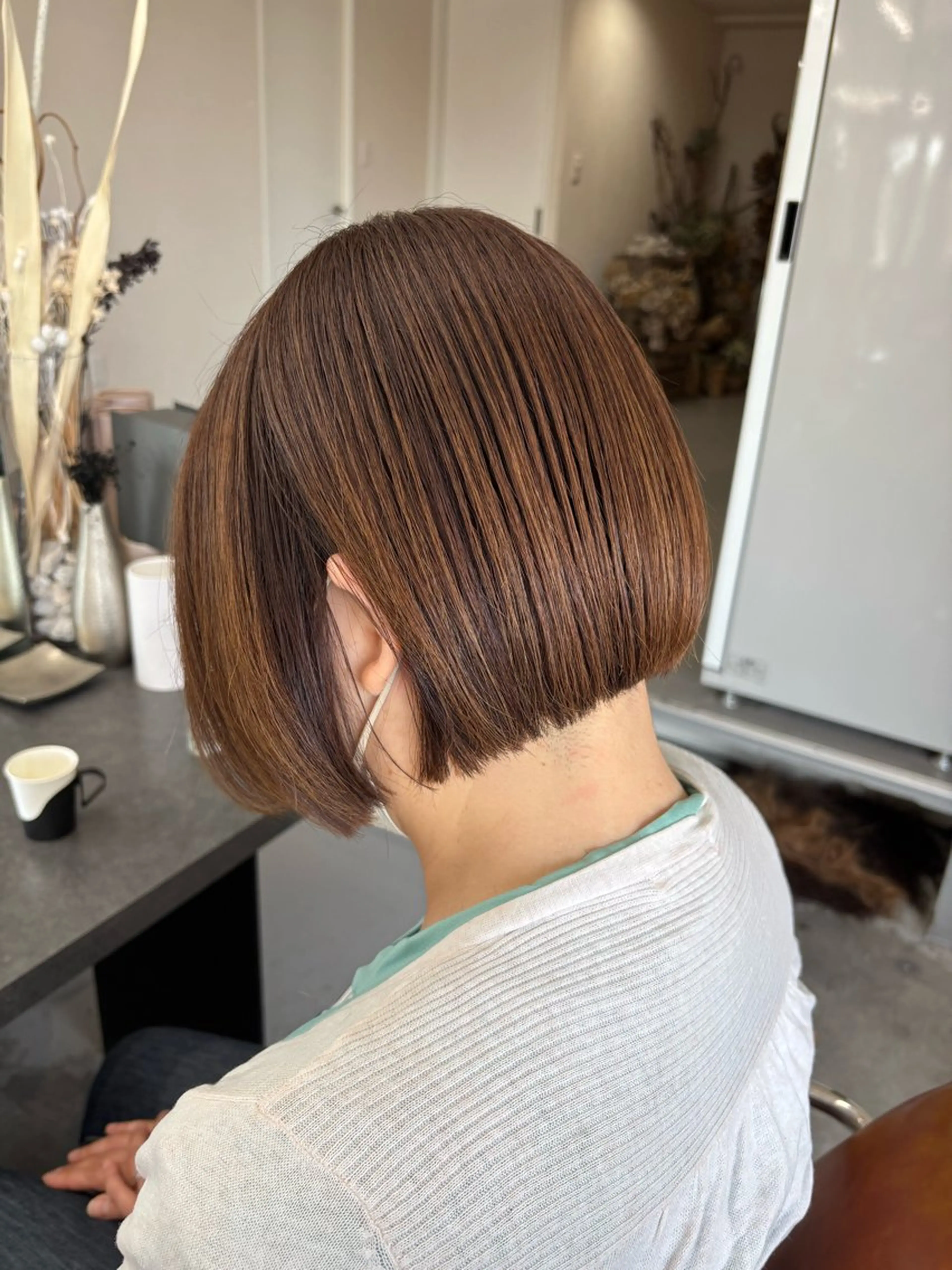 ショート カラー ボブ カット ヘアカラー トリートメント nico 麻生 やまざきれいのヘアスタイル