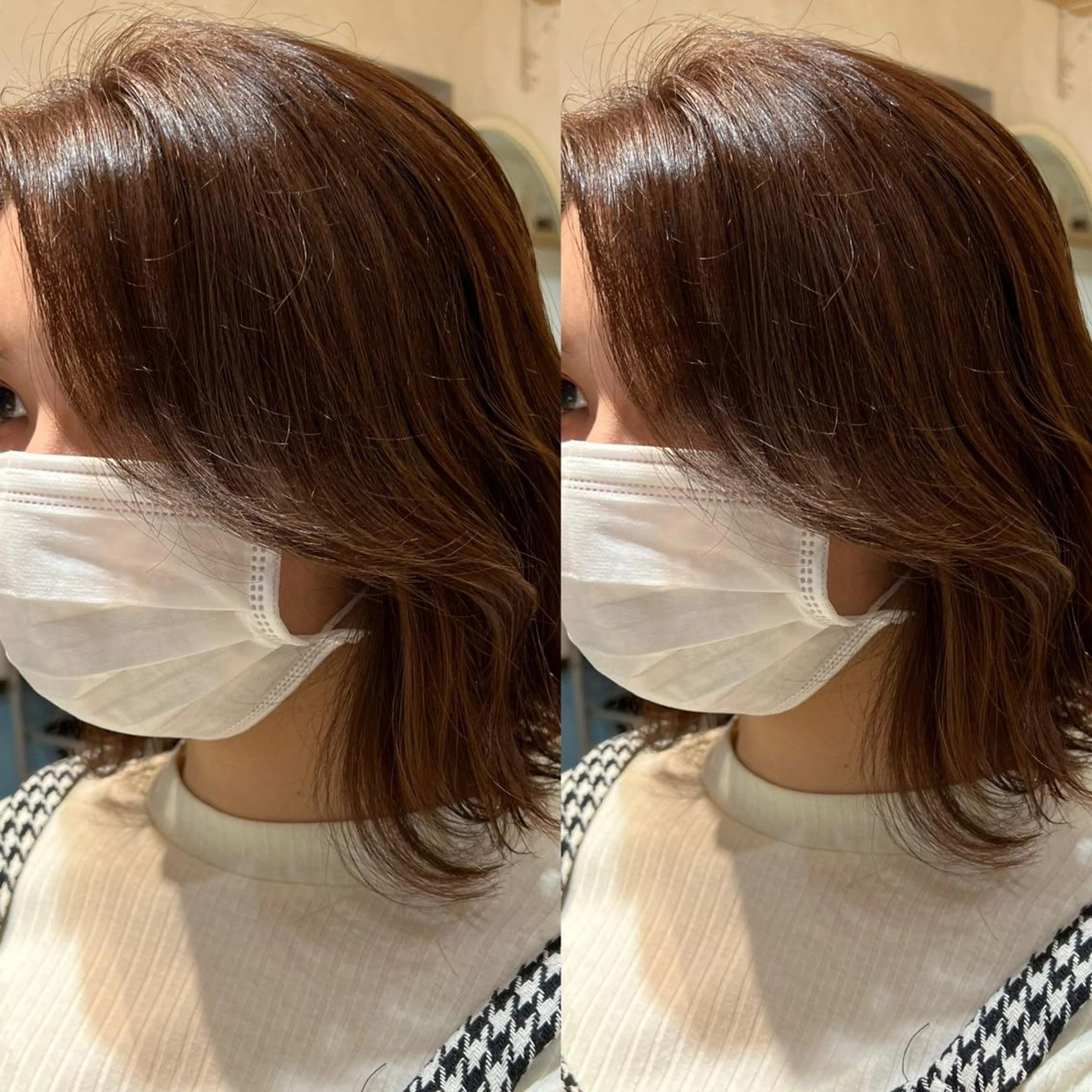 ミディアム カラー インナーカラー 顔周りカット 韓国風ヘア レイヤーカット カット ヘアカラー トリートメント Lond luce心斎橋所属・🍀小川大輔🍀 ボブ/ブリーチ🥇のヘアスタイル